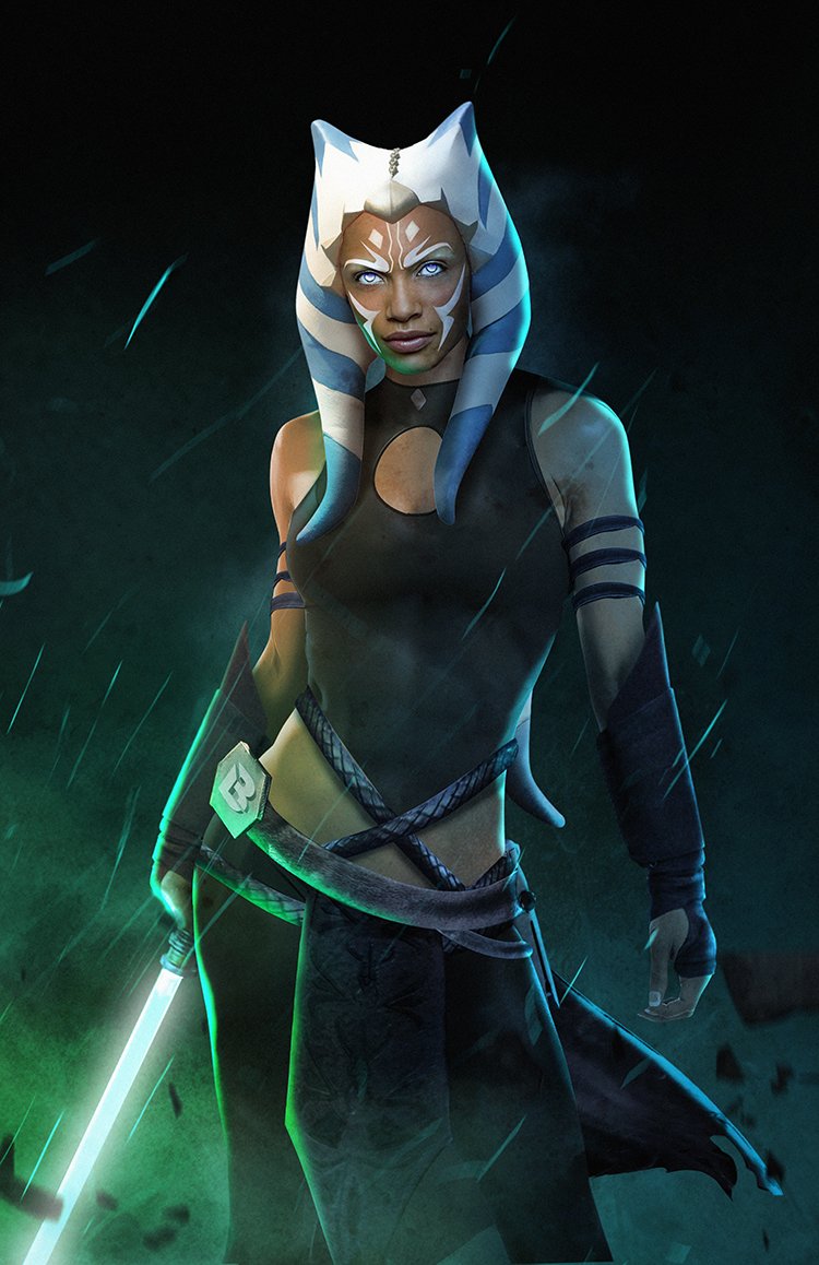 Ahsoka Tano (portrayed by Roasrio Dawson) concept art by BossLogic