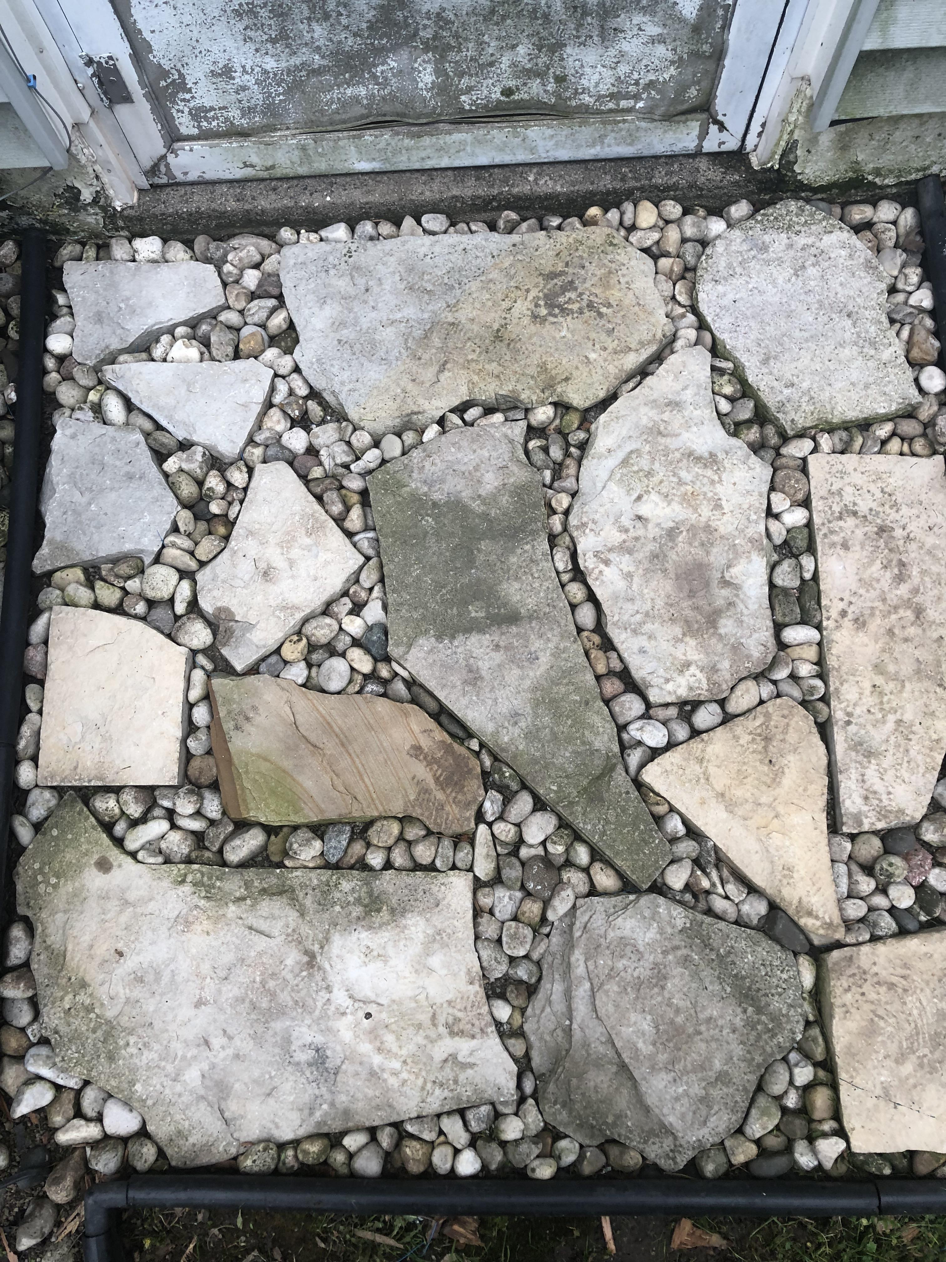 So I just replaced the old patio pavers with this style of rock and