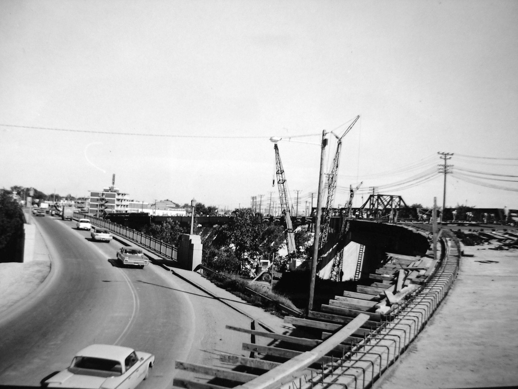 Construction of the St. James bridge, 1962. Courtesy of Winnipeg