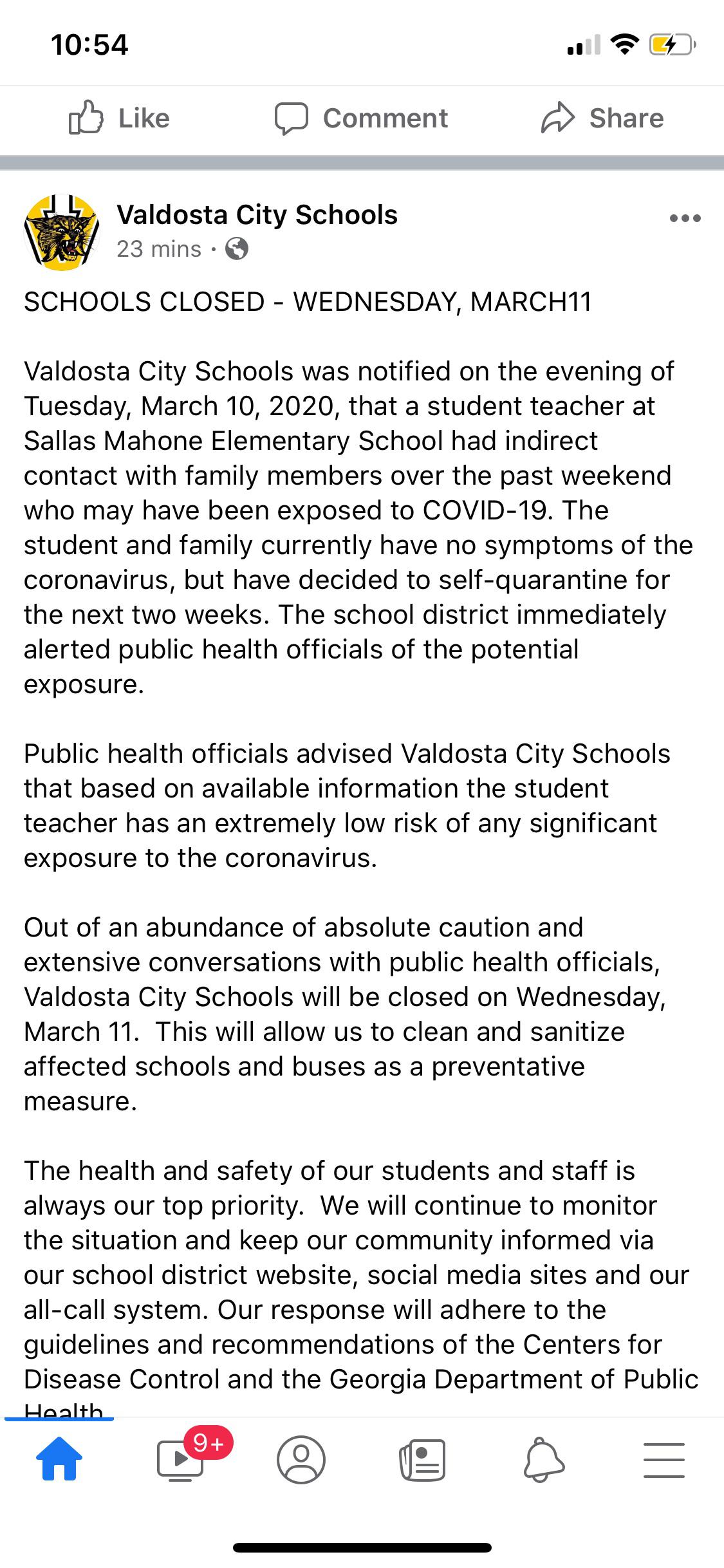 South GA school closing r/CoronavirusGA