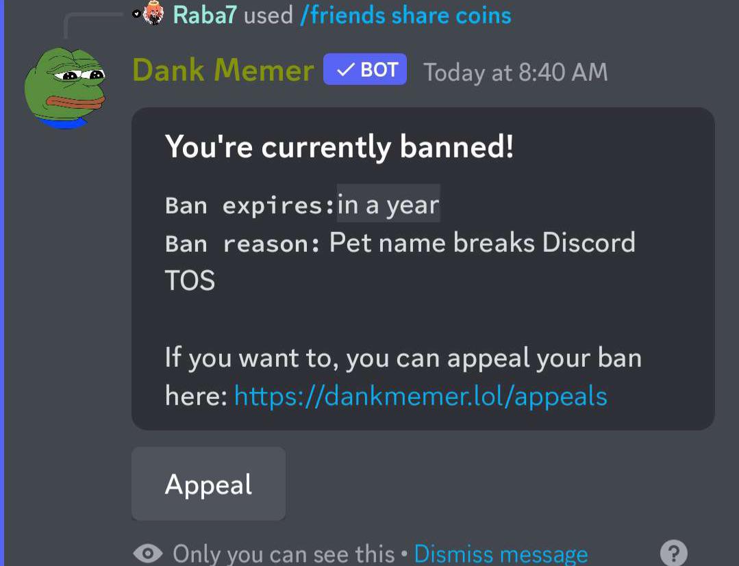 My friend got banned for a year, he hasn't used the pet in a long time