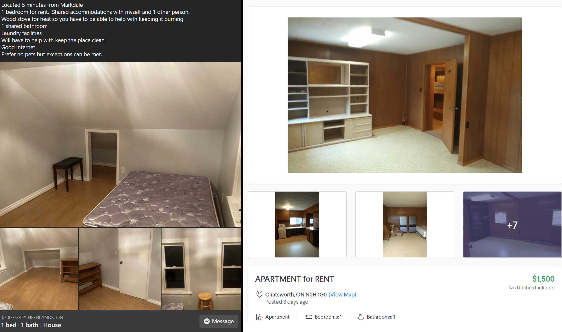 Justify this (Part Two of Two Rentals). Markdale, ON (pop. 1200