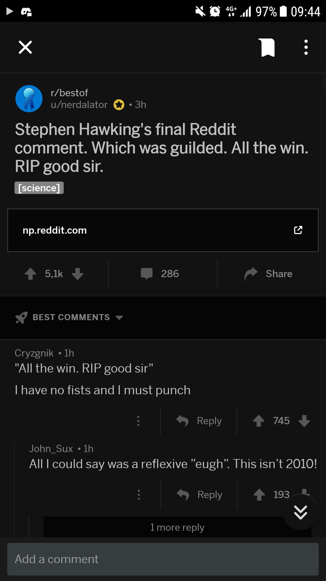 Can't open links, seems to be only links to other parts of reddit like