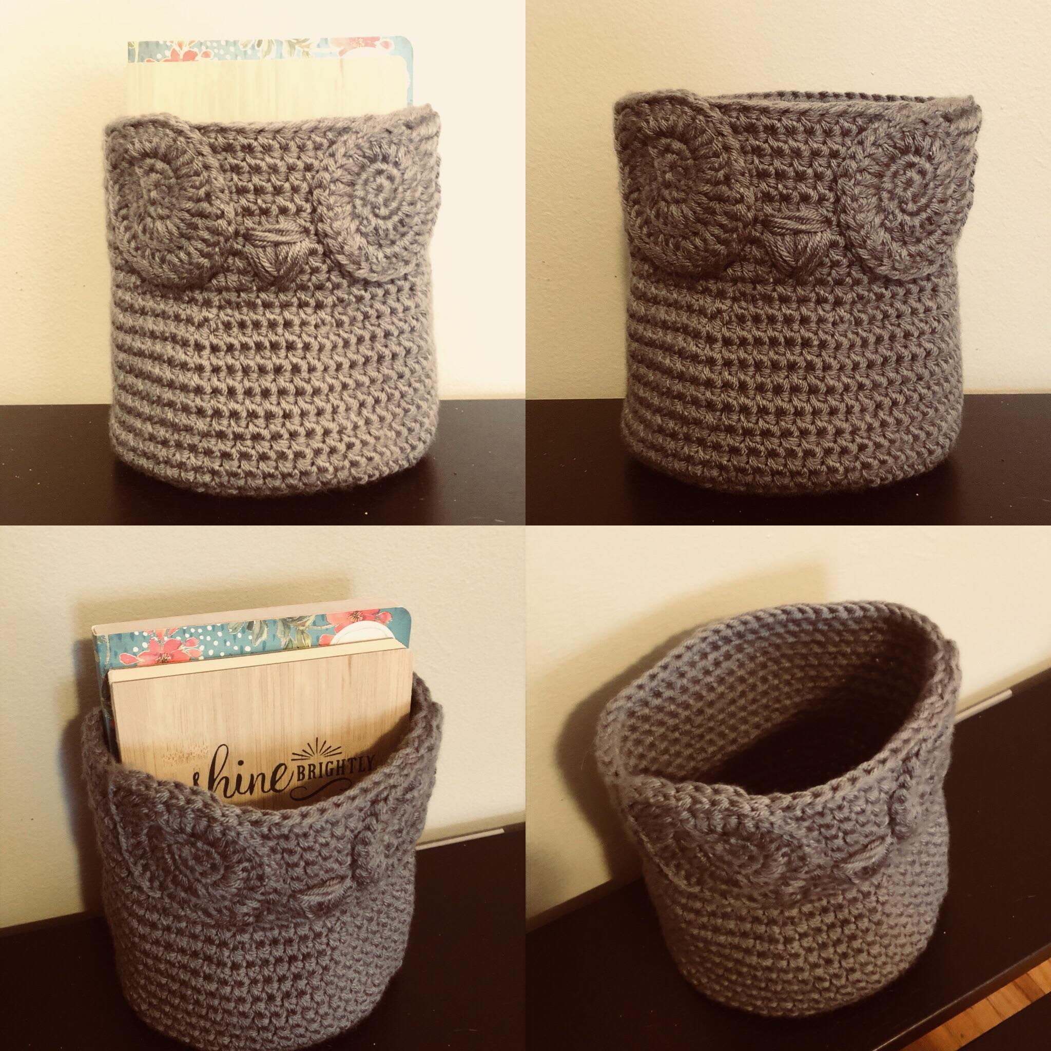 Simple owl basket after a few months of intricate work. I can’t share