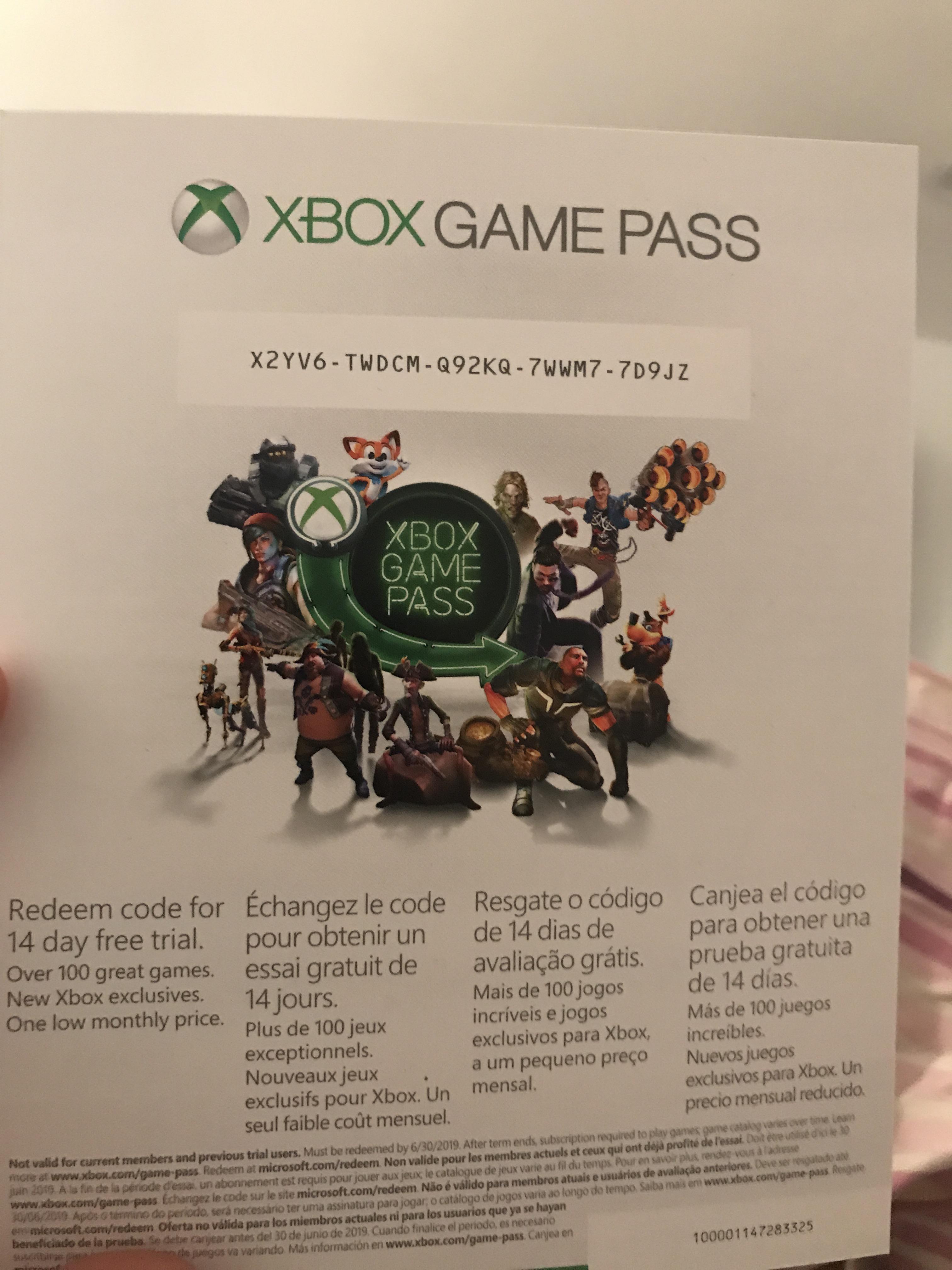 Here’s a 14 day trial for game pass! Happy holidays, I got 3 more codes
