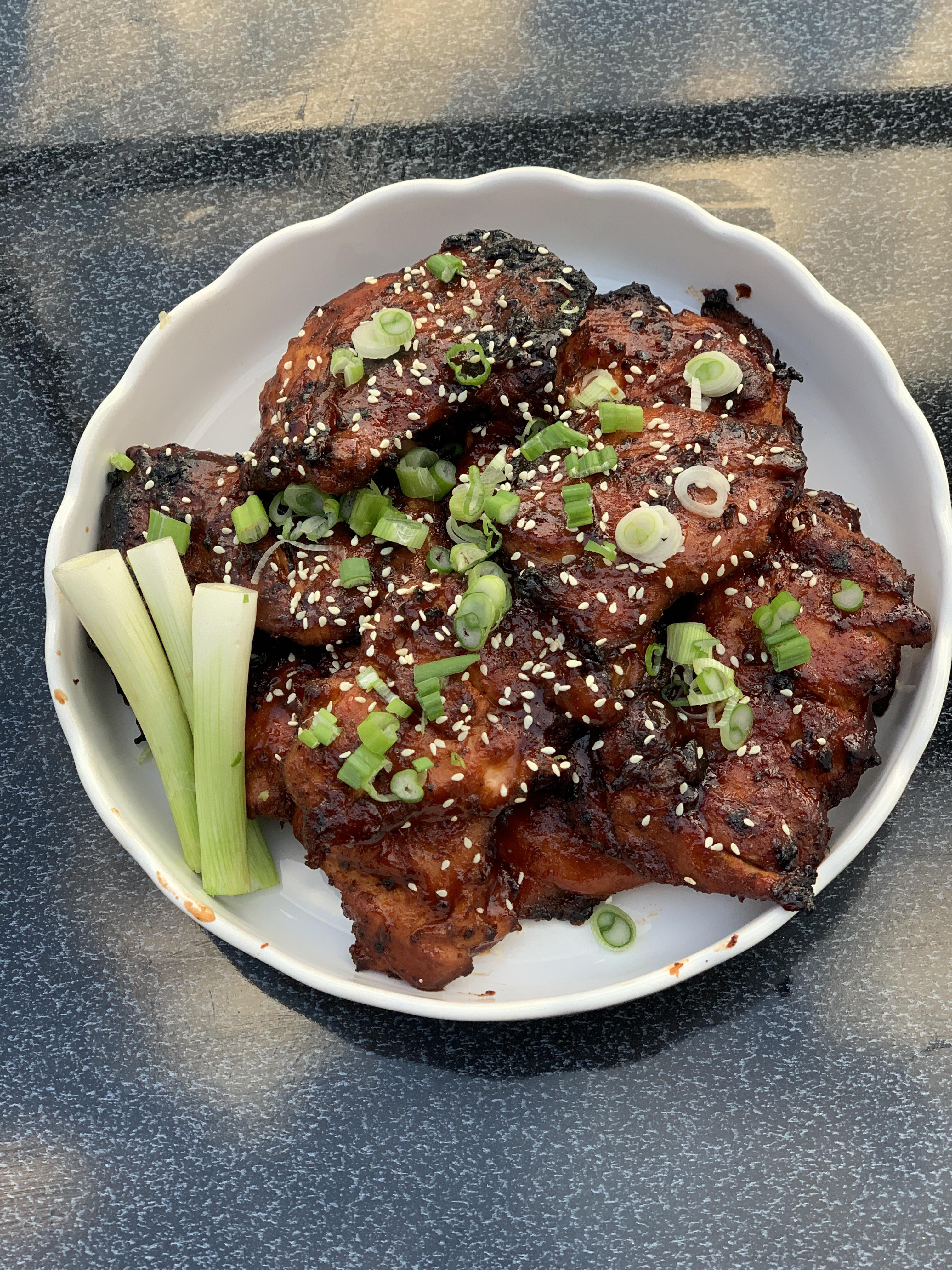 [homemade] Sticky Korean BBQ Chicken Thighs. r/food