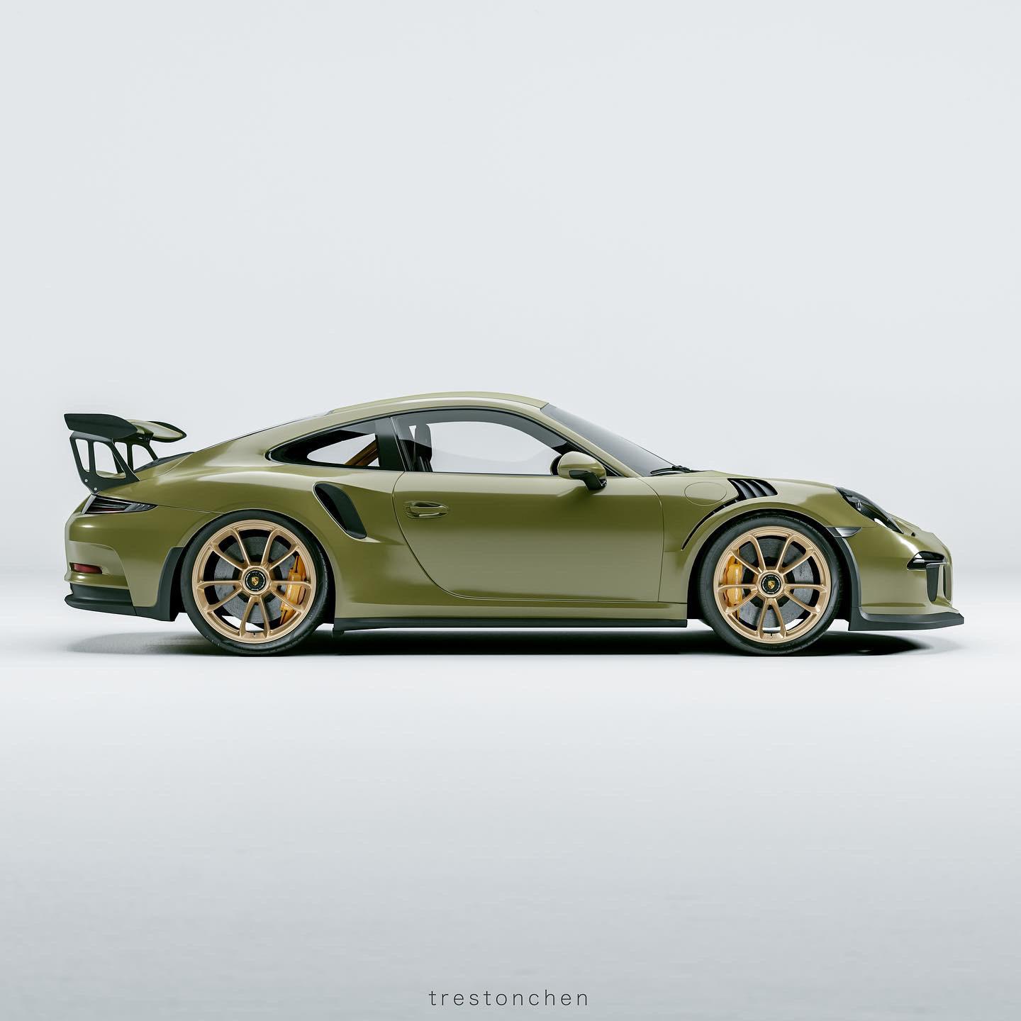 Rendered this Nato Olive 991.1 3RS r/Porsche