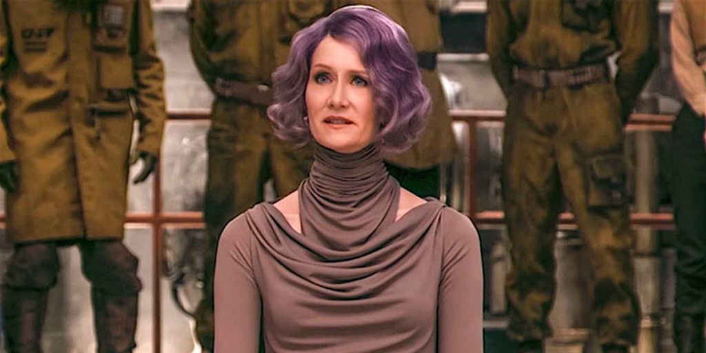In 'The Last Jedi' Admiral Holdo has purple hair, a subtle hint at her
