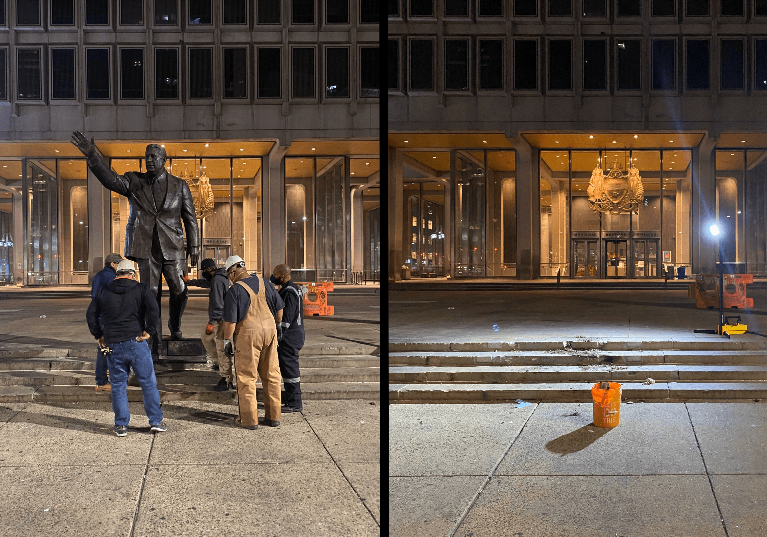 The statue of former Philadelphia mayor & segregationist Frank Rizzo