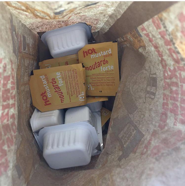I don’t love their food, but their mustard game is on point. I usually