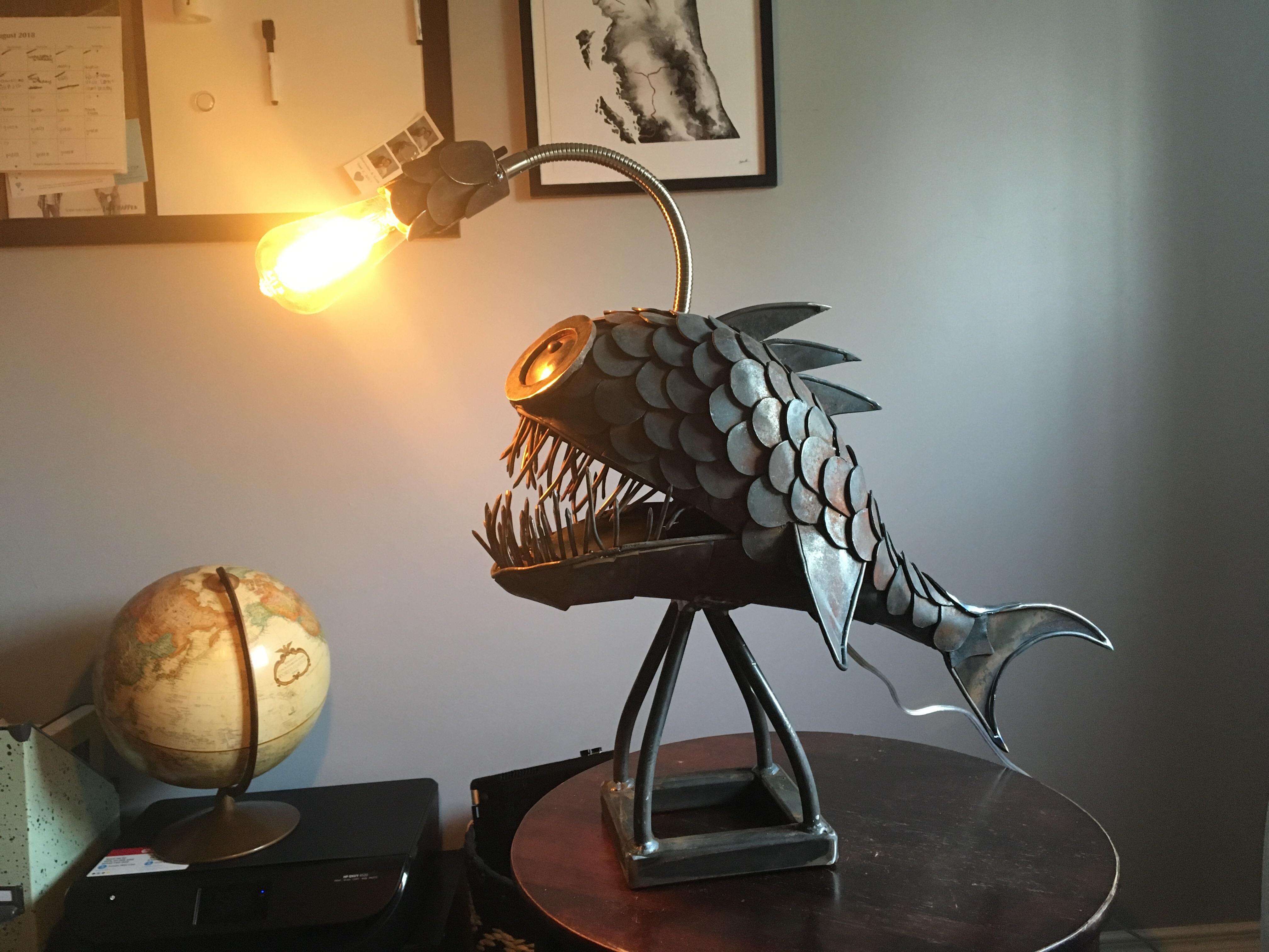 Angler Fish, Welded Metal Art, 12"x18" r/Art
