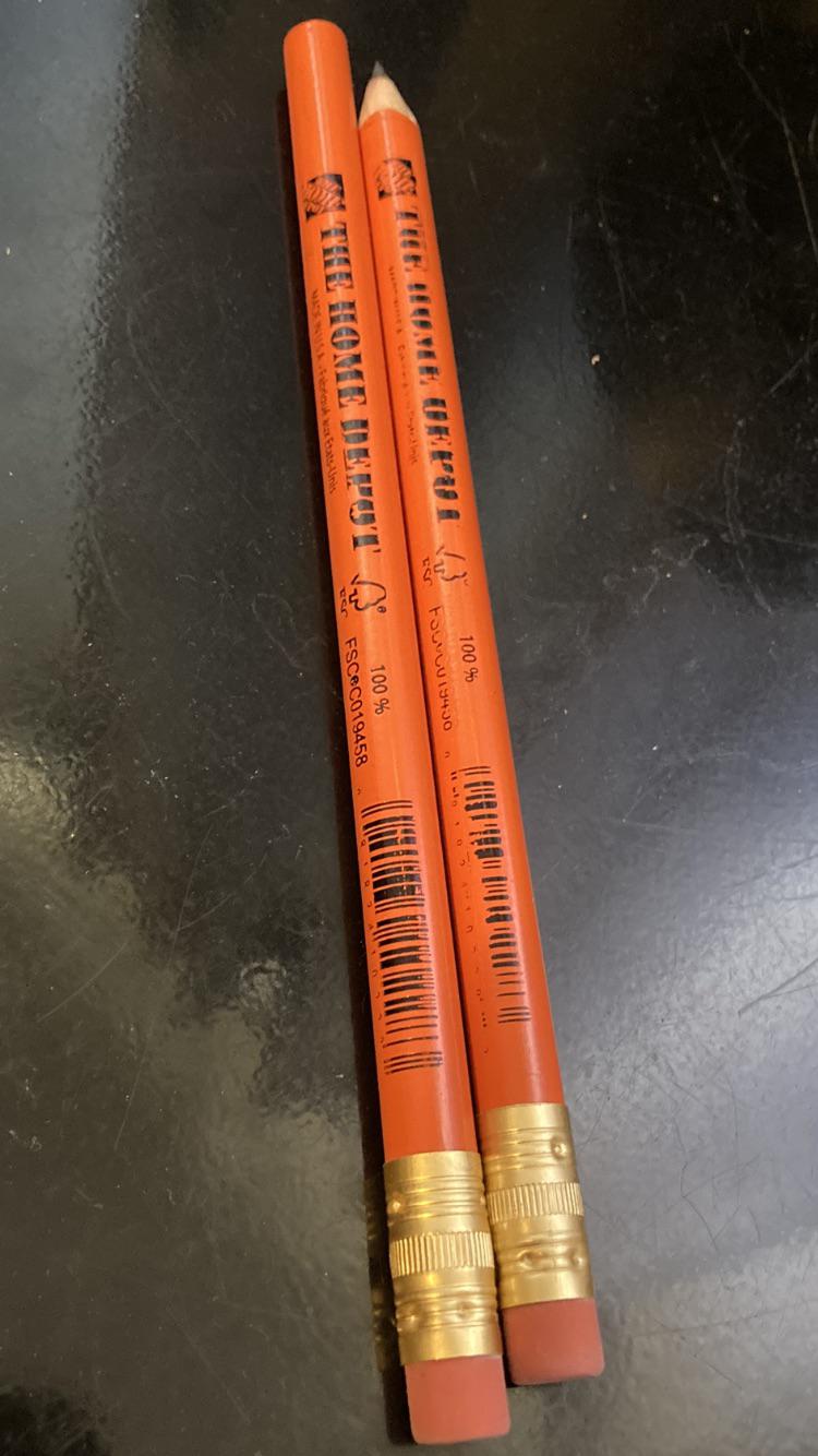 The Home Depot jumbo round pencil. Made by Musgrave r/pencils