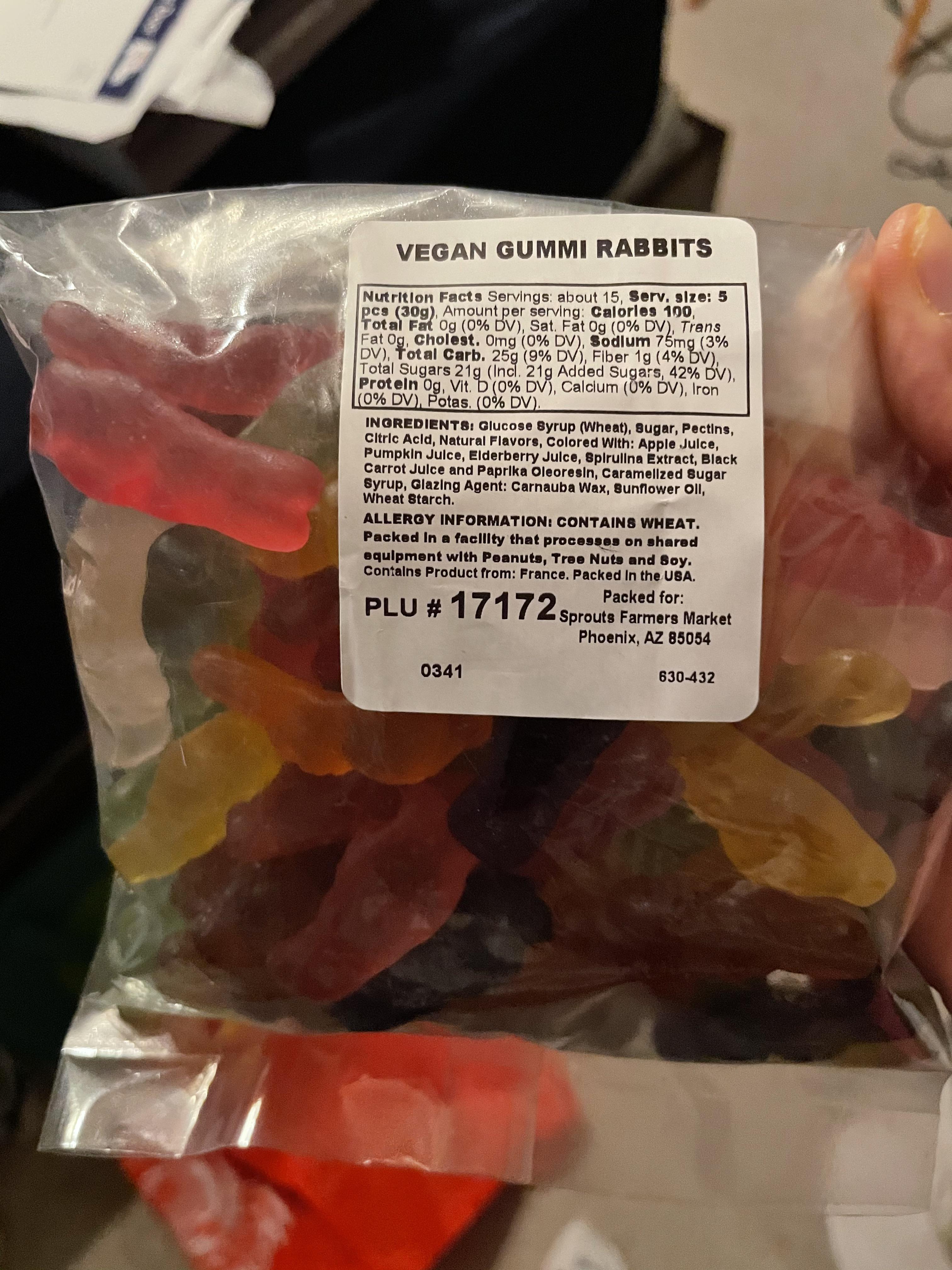 Vegan gummi rabbits. Found at Sprouts market. r/vegansnacks