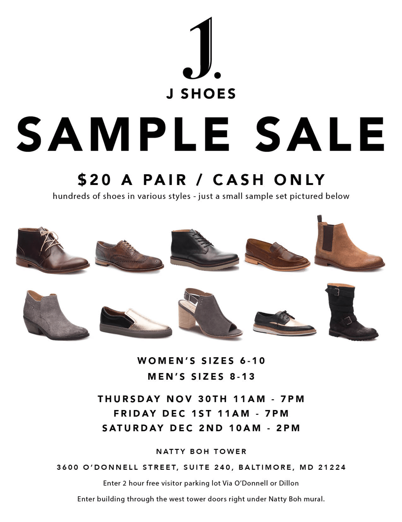 J Shoes Sample Sale 20 per pair Maryland location only r