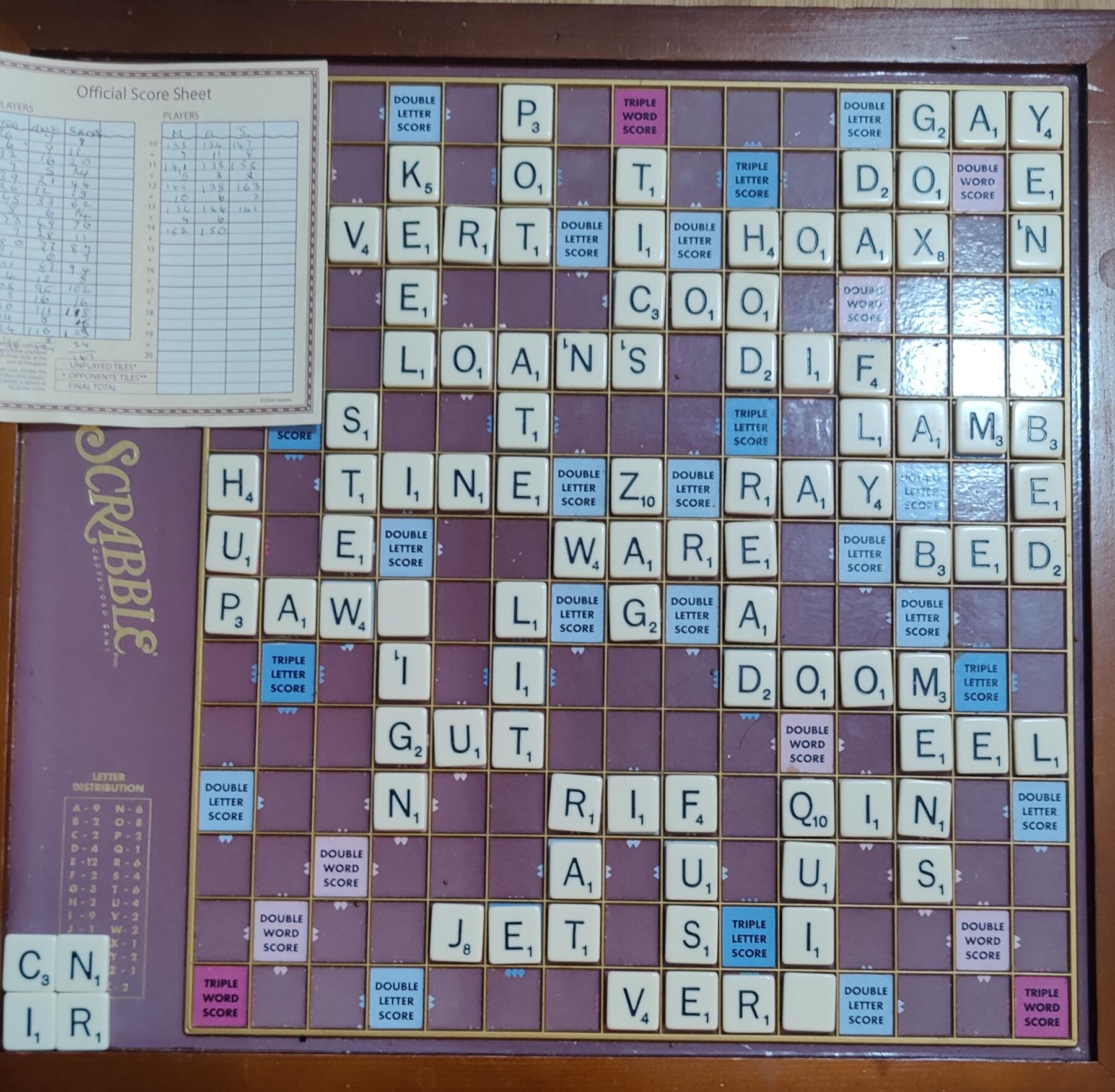 This week's game of Scrabble with Grandma! 06/07/2022 scrabble