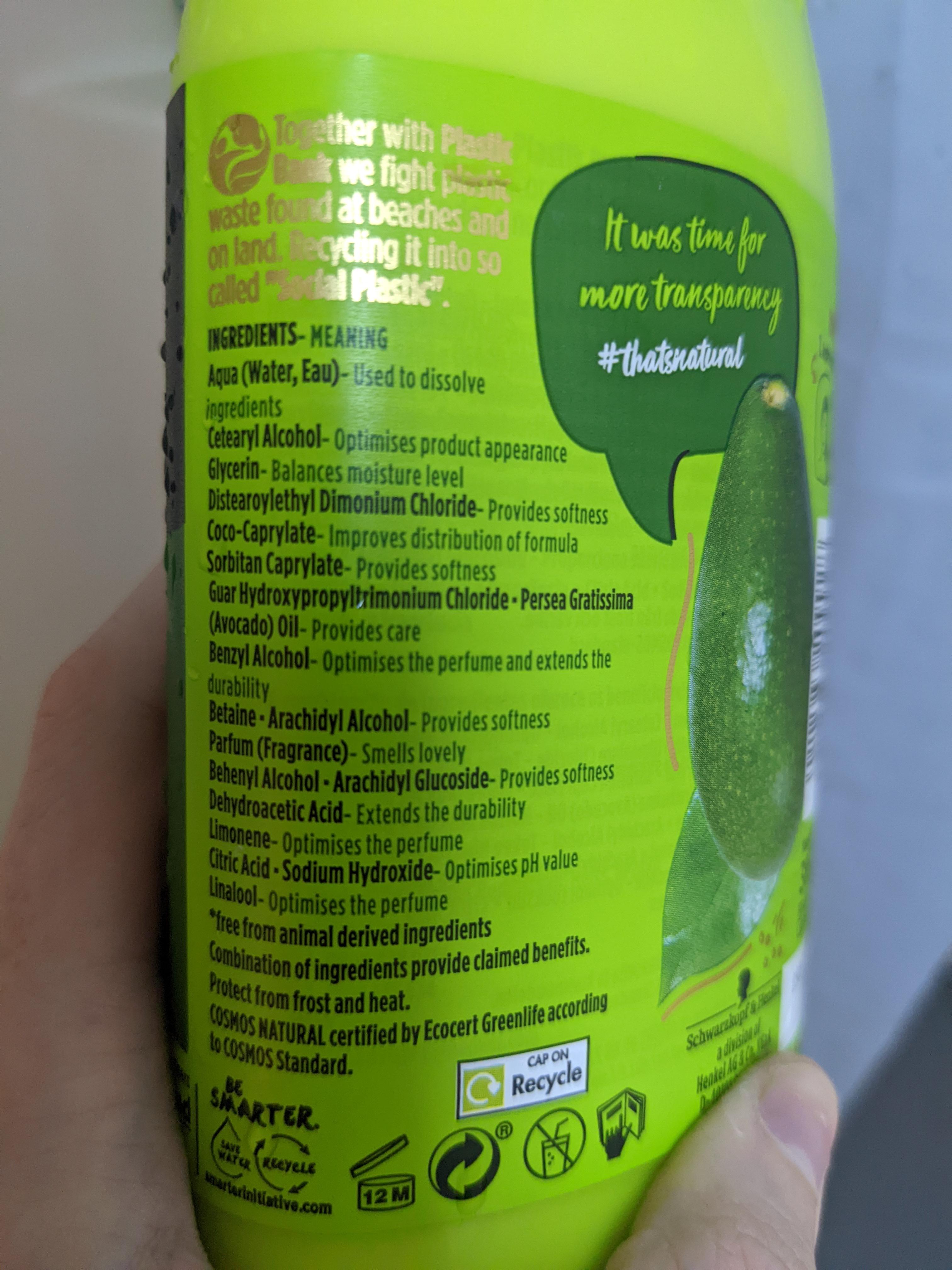 The conditioner I bought lists what each of the ingredients are used