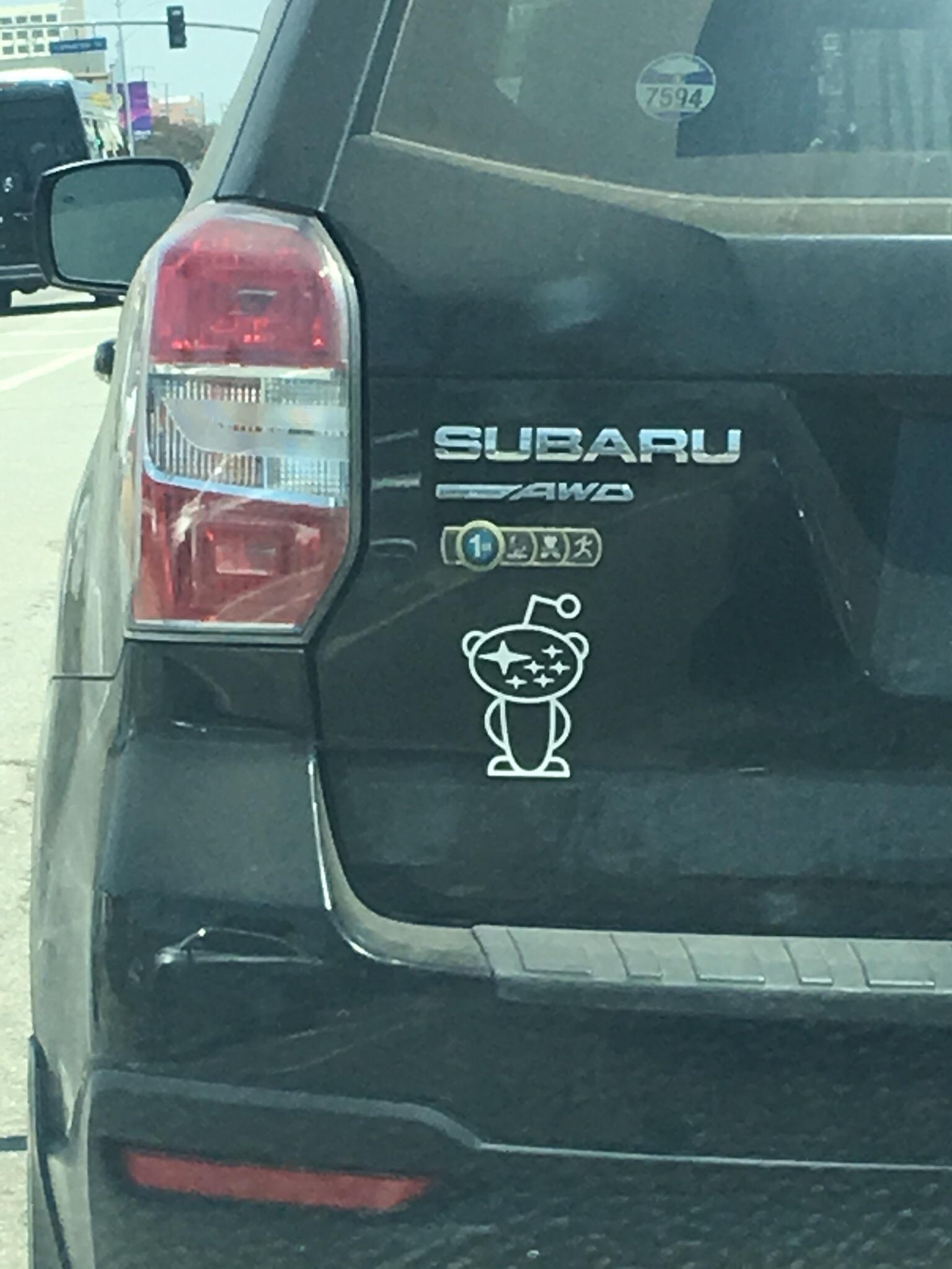 Subaru/Reddit enthusiast spotted in North Hollywood today. r/mildlyinteresting