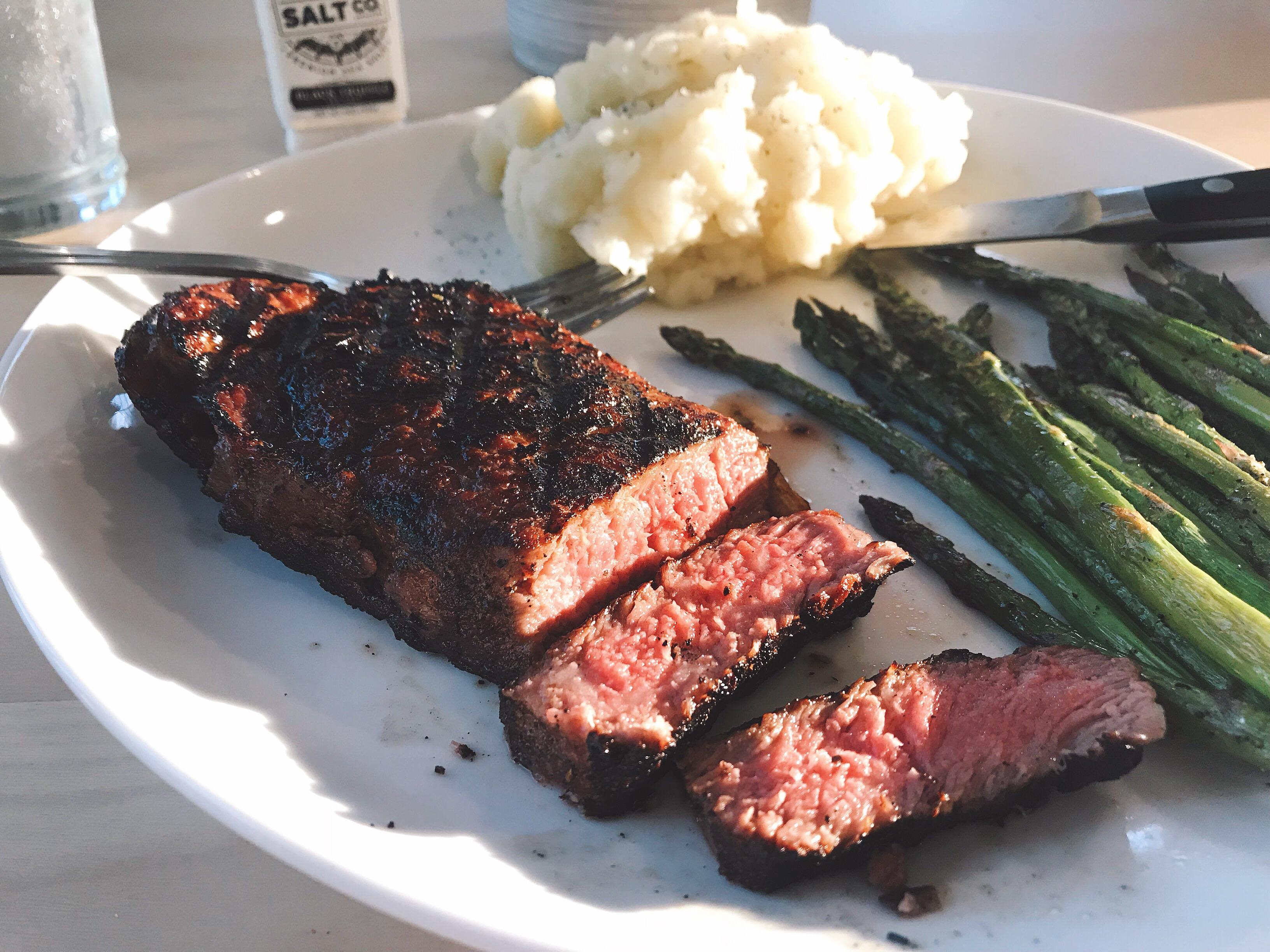 [Homemade] Prime NY strip steak cooked sous vide and finished over