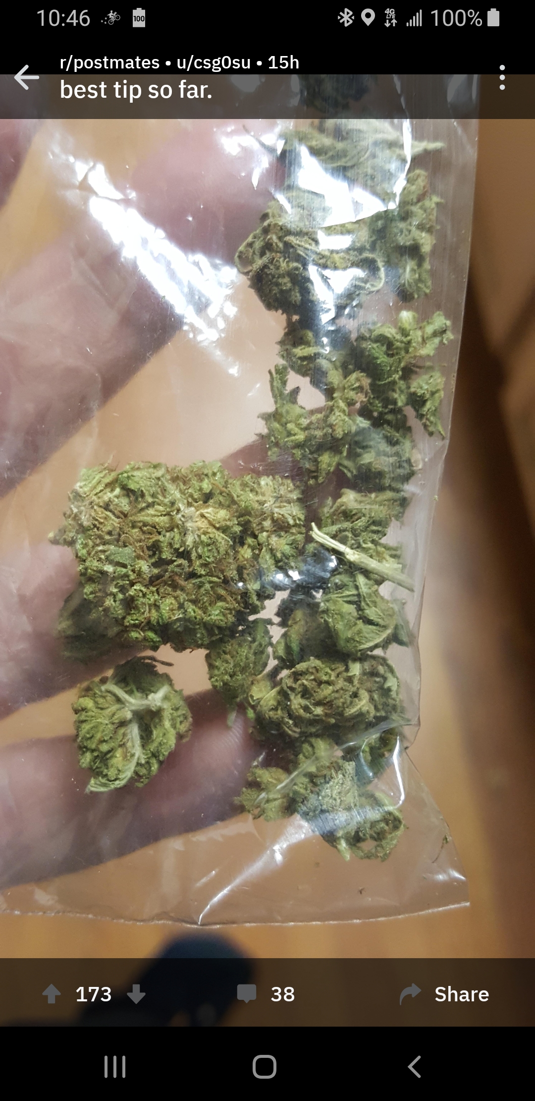 Let's all take a minute to remember the postmates driver who got tipped