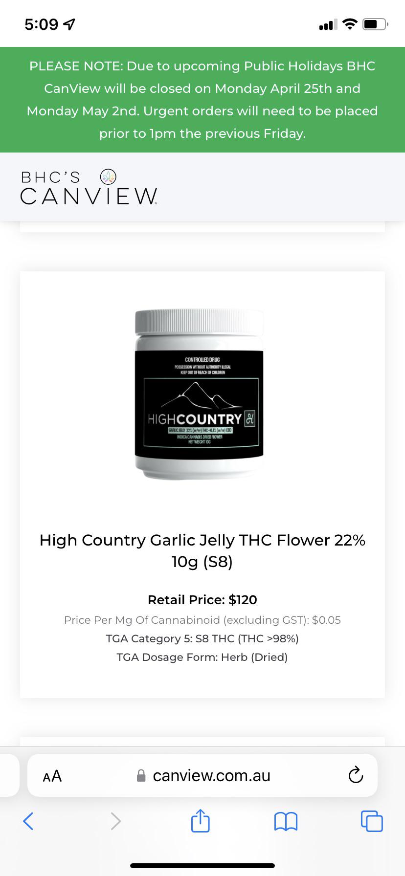 New strain High Country Garlic Jelly 22 10g r/MedicalCannabisAus