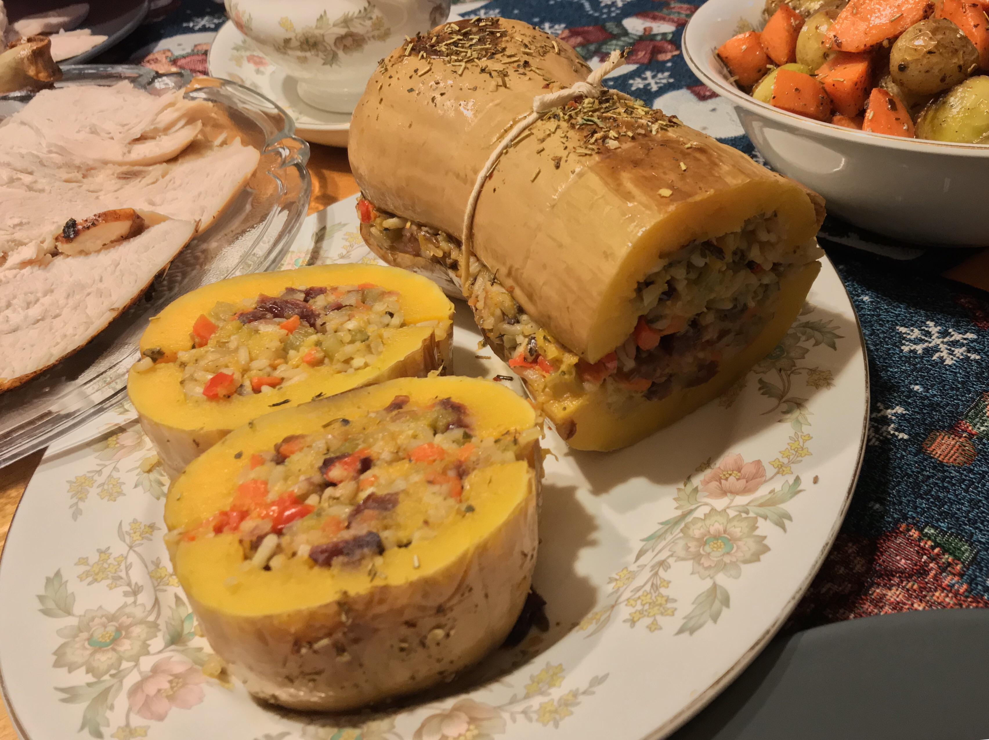 I made a stuffed butternut squash for my family’s Christmas dinner! It was sooo good! r