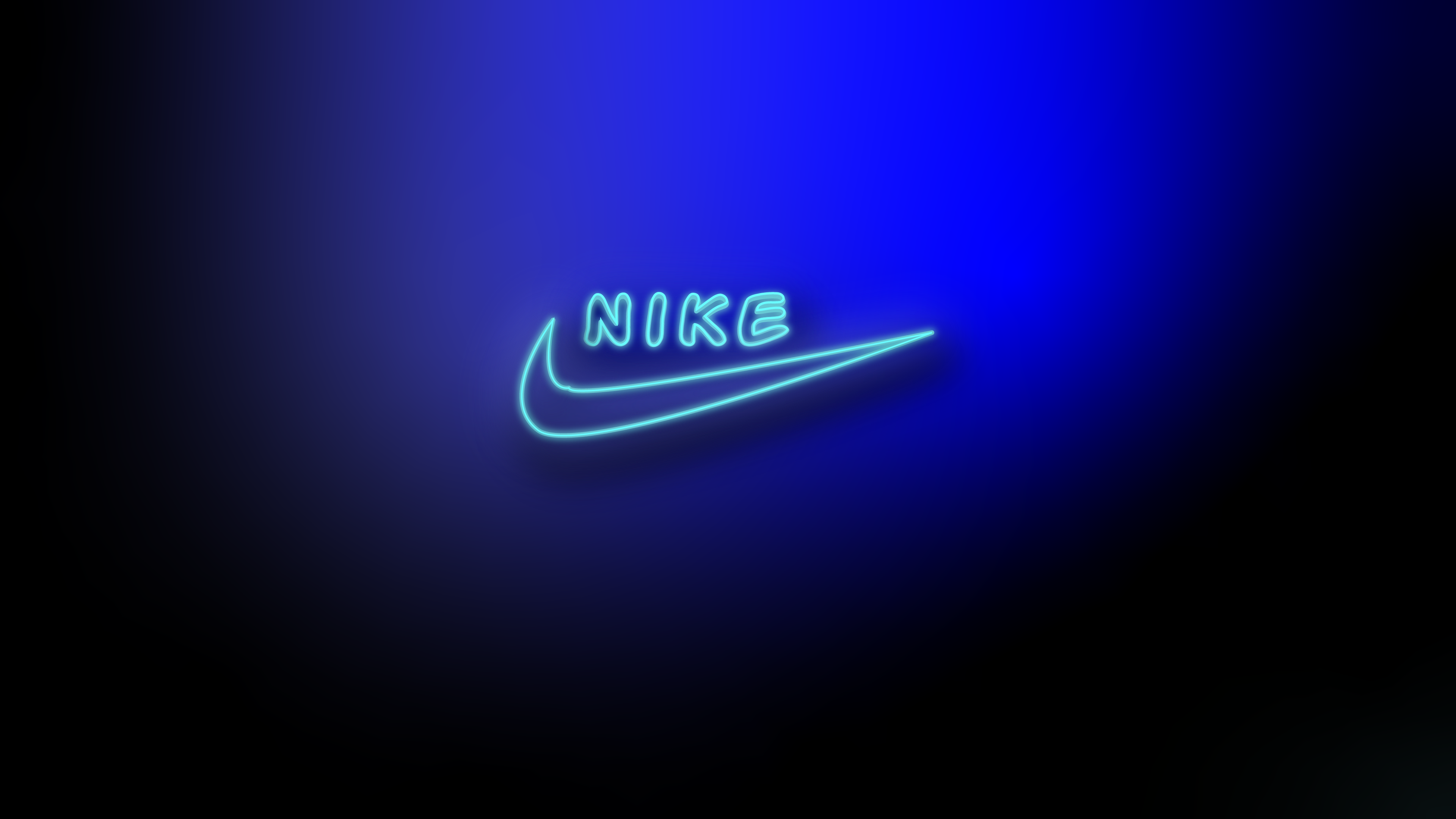 Nike Logo neon Blue //thatNeon_guy (3840X2160) r/wallpaper