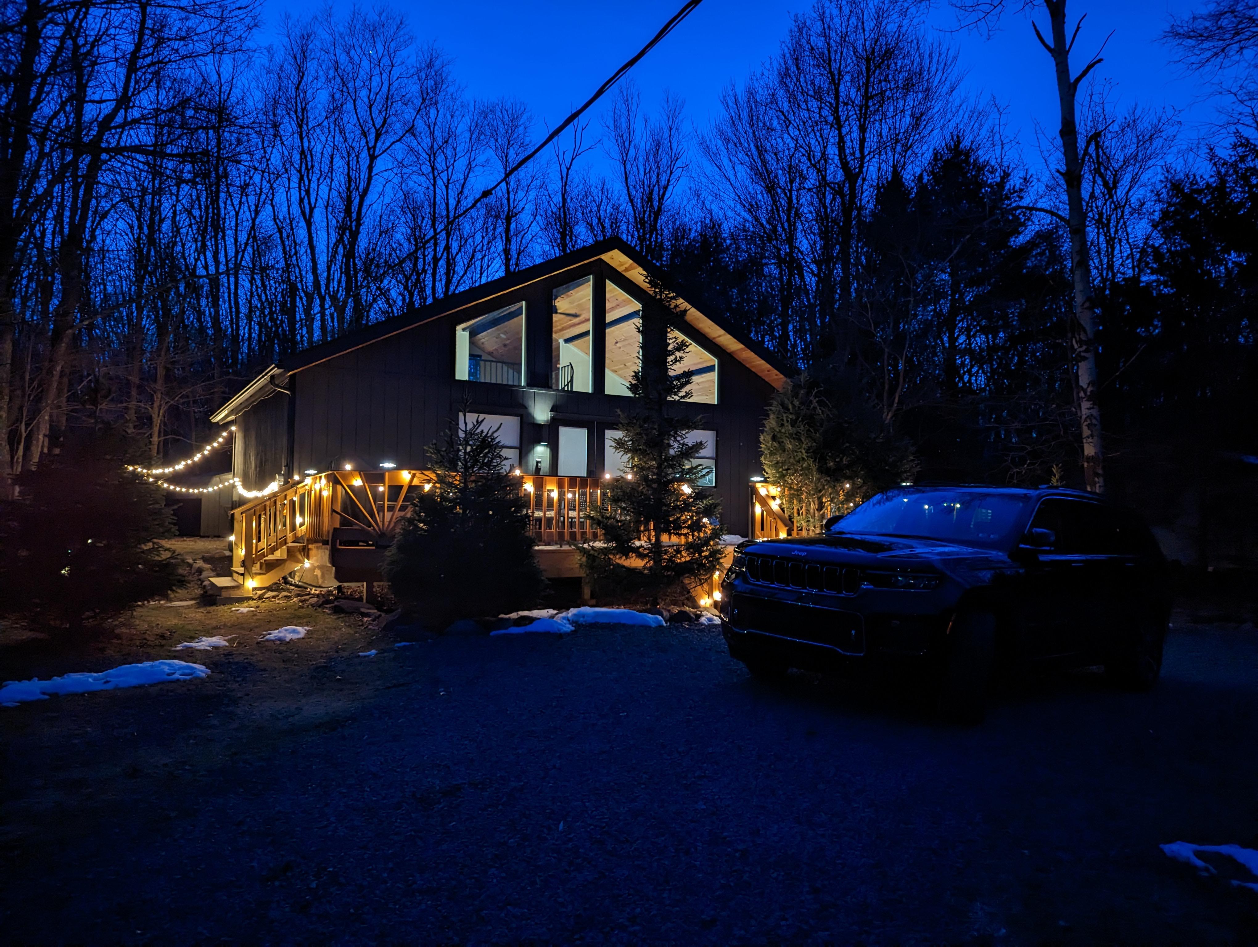 Happy Days Chalet by Night. Poconos, PA. r/CabinPorn