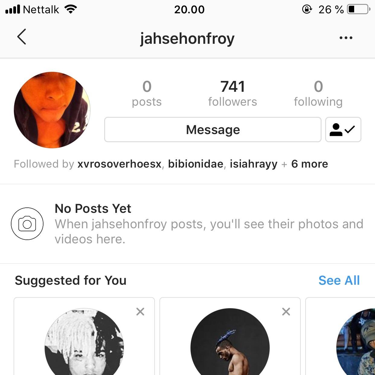 X’s old instagram account XXXTENTACION