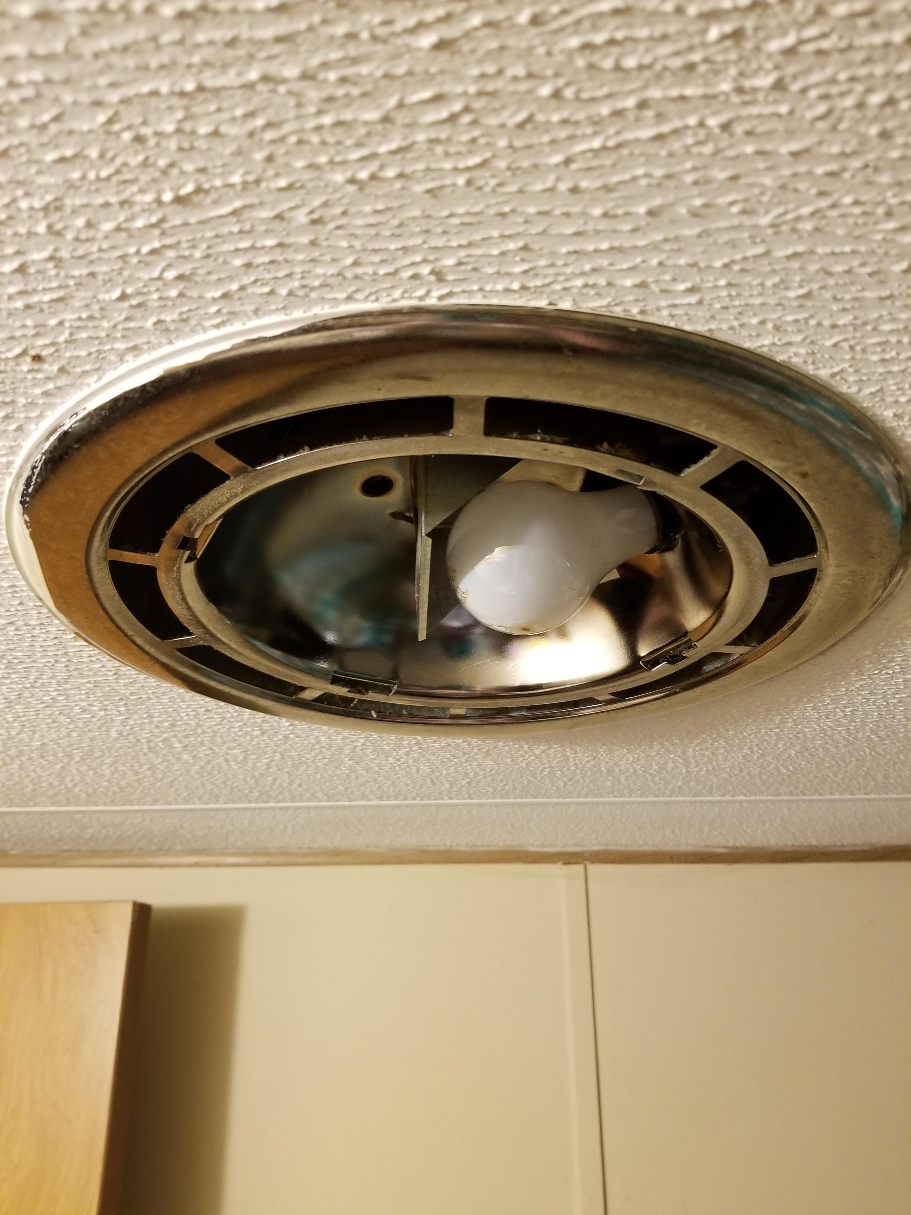 I took the light cap thing off but this vent/light in my bathroom is