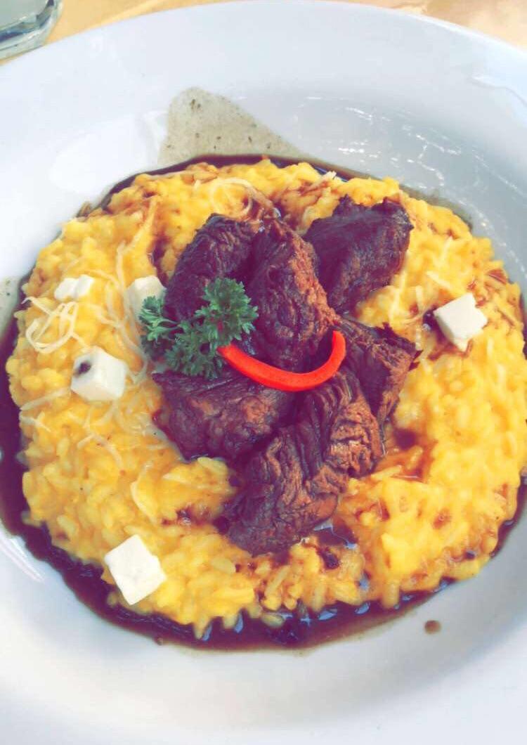 [I ate] Huancaina Risotto with steak in Lima, Peru r/food