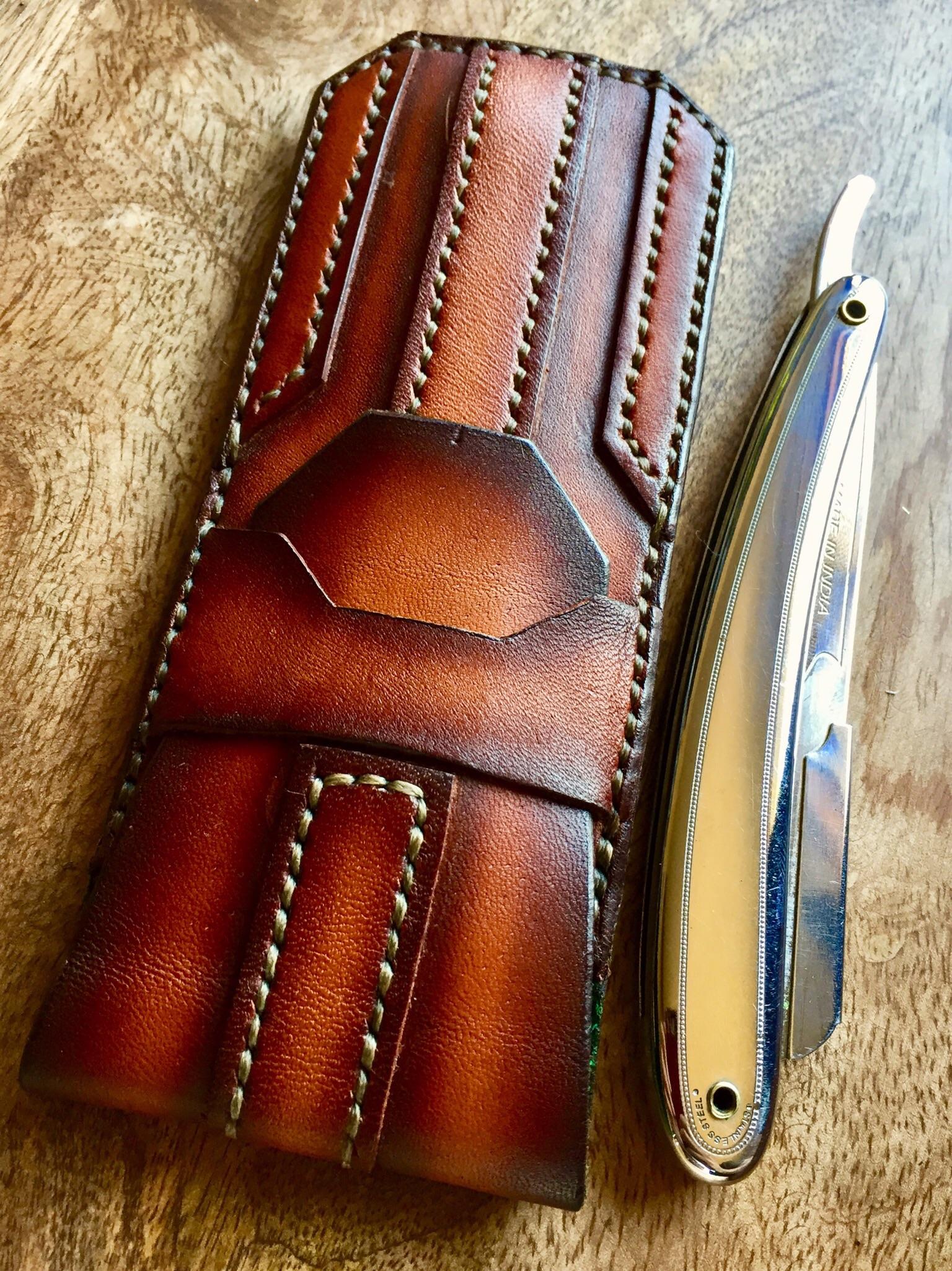 Straight razor leather case r/Leathercraft