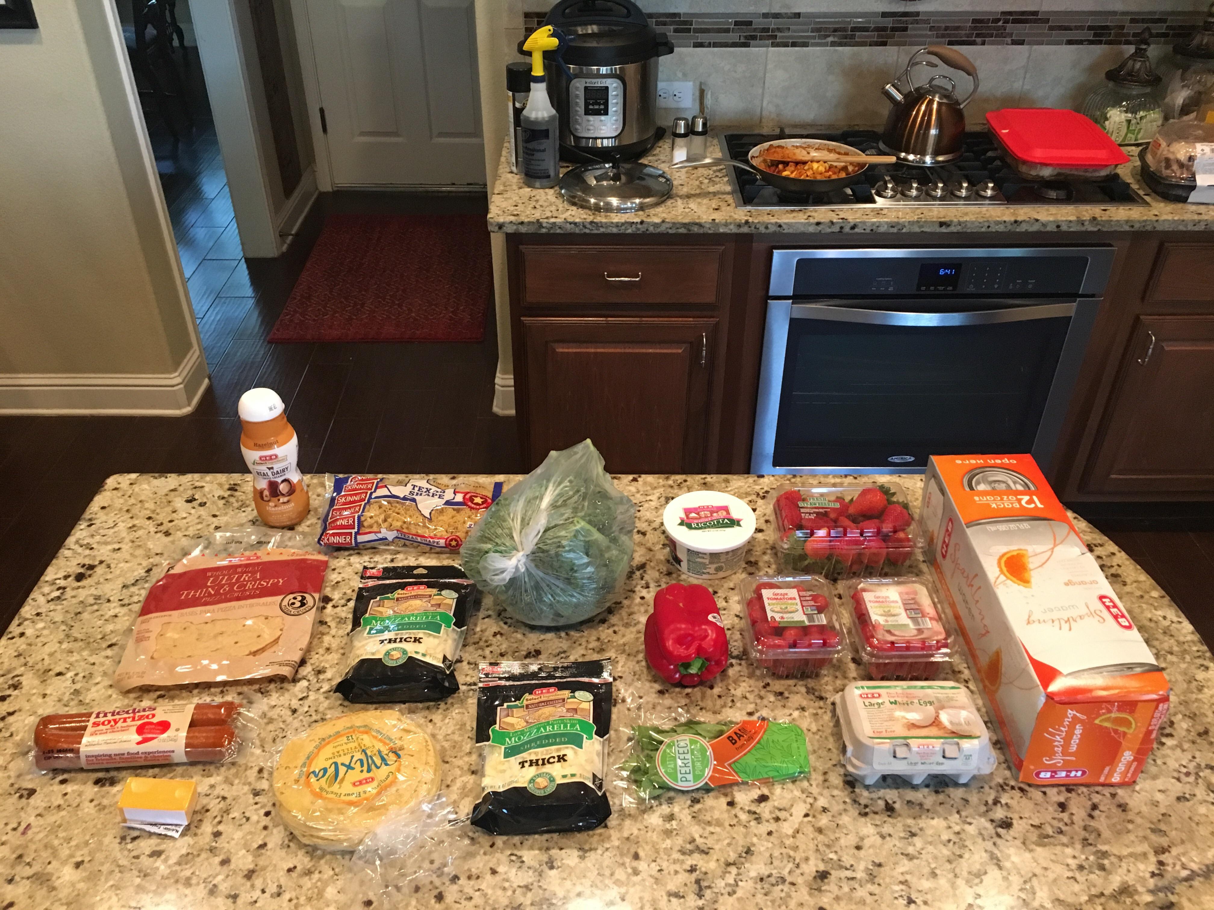 The 40+ pounds of groceries I fit inside my backpack. The cashier didn