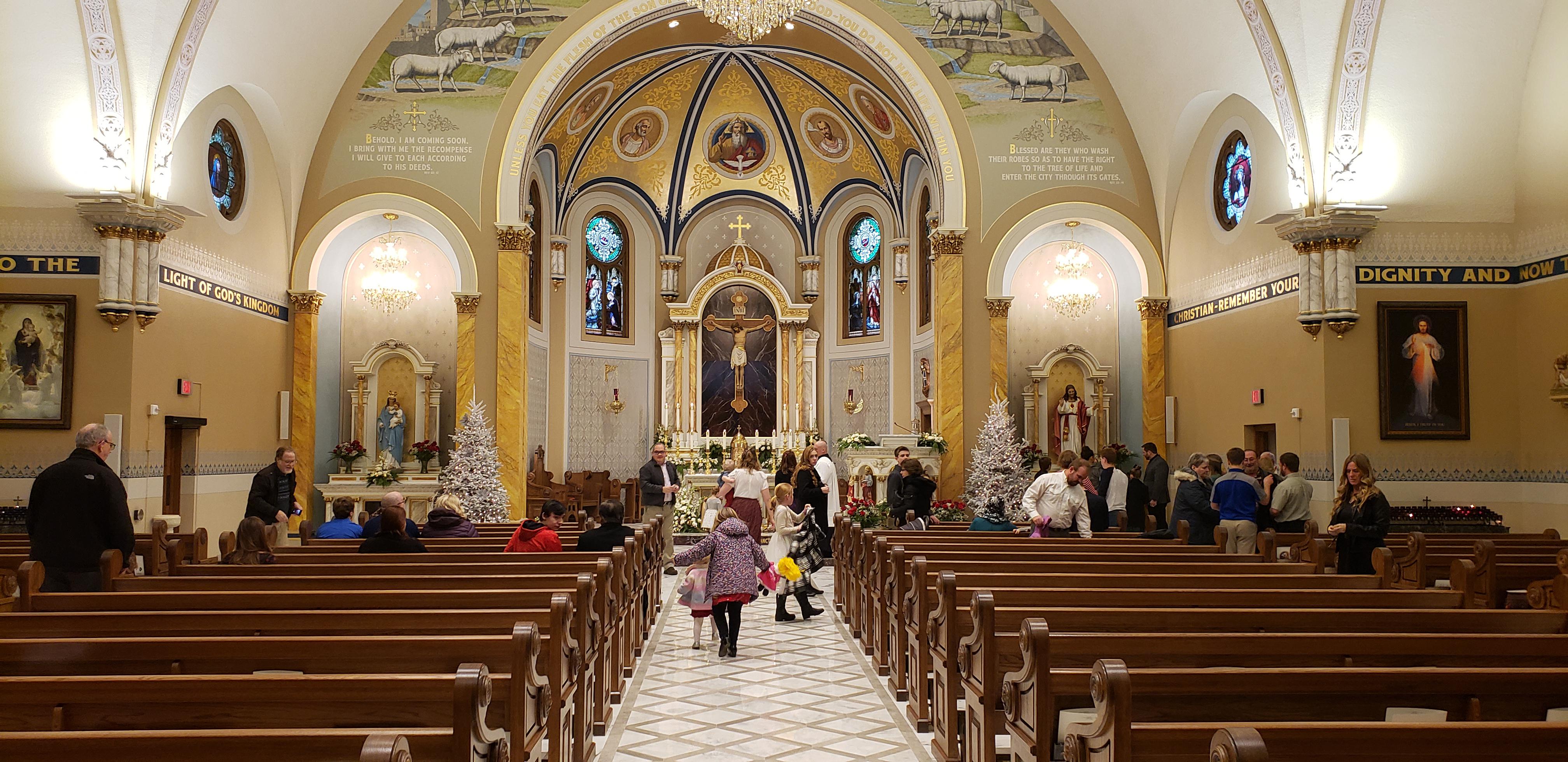 After Christmas Mass in my newly renovated church. St. Leo's church