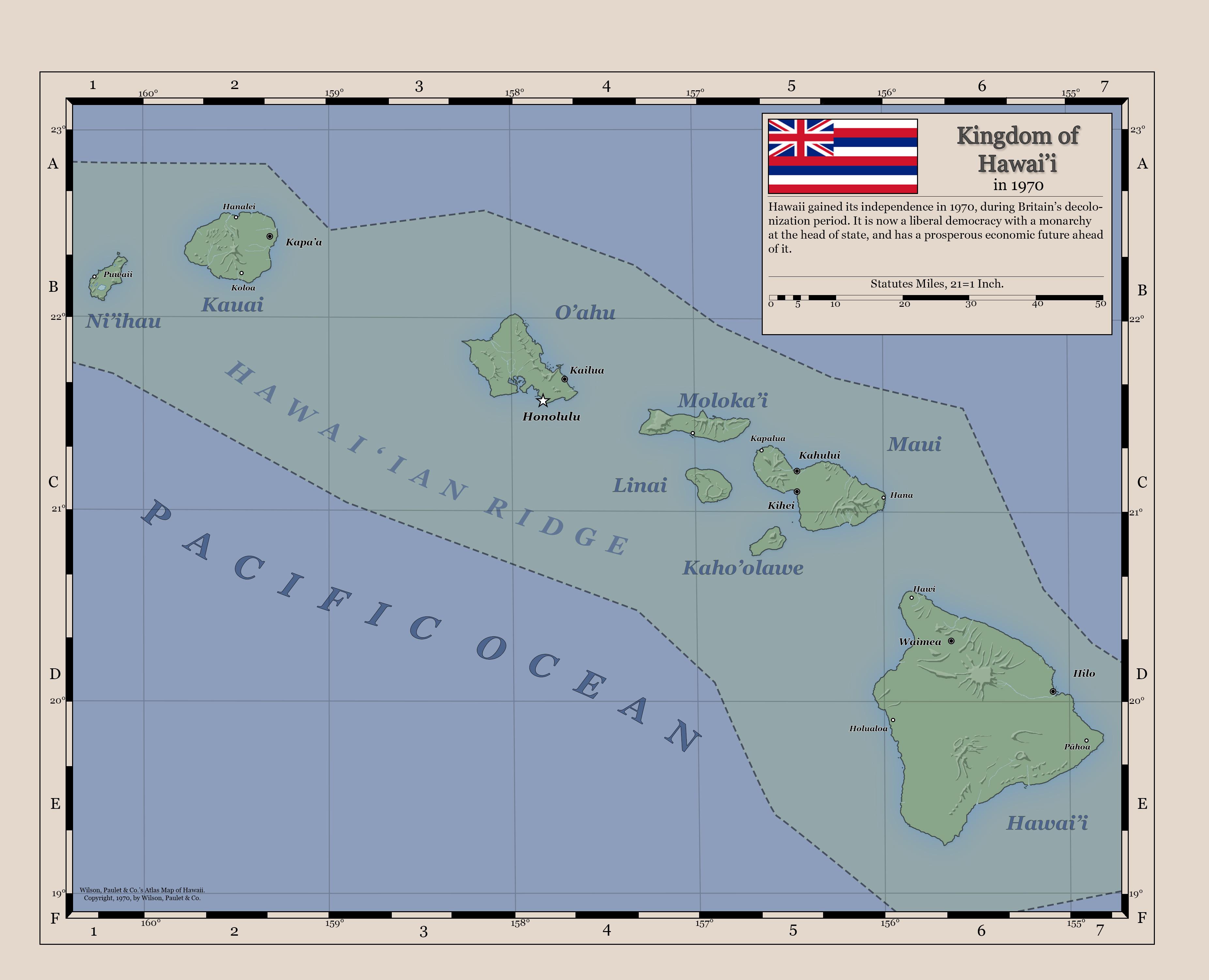 Independent Hawaiian Kingdom 1970 imaginarymaps