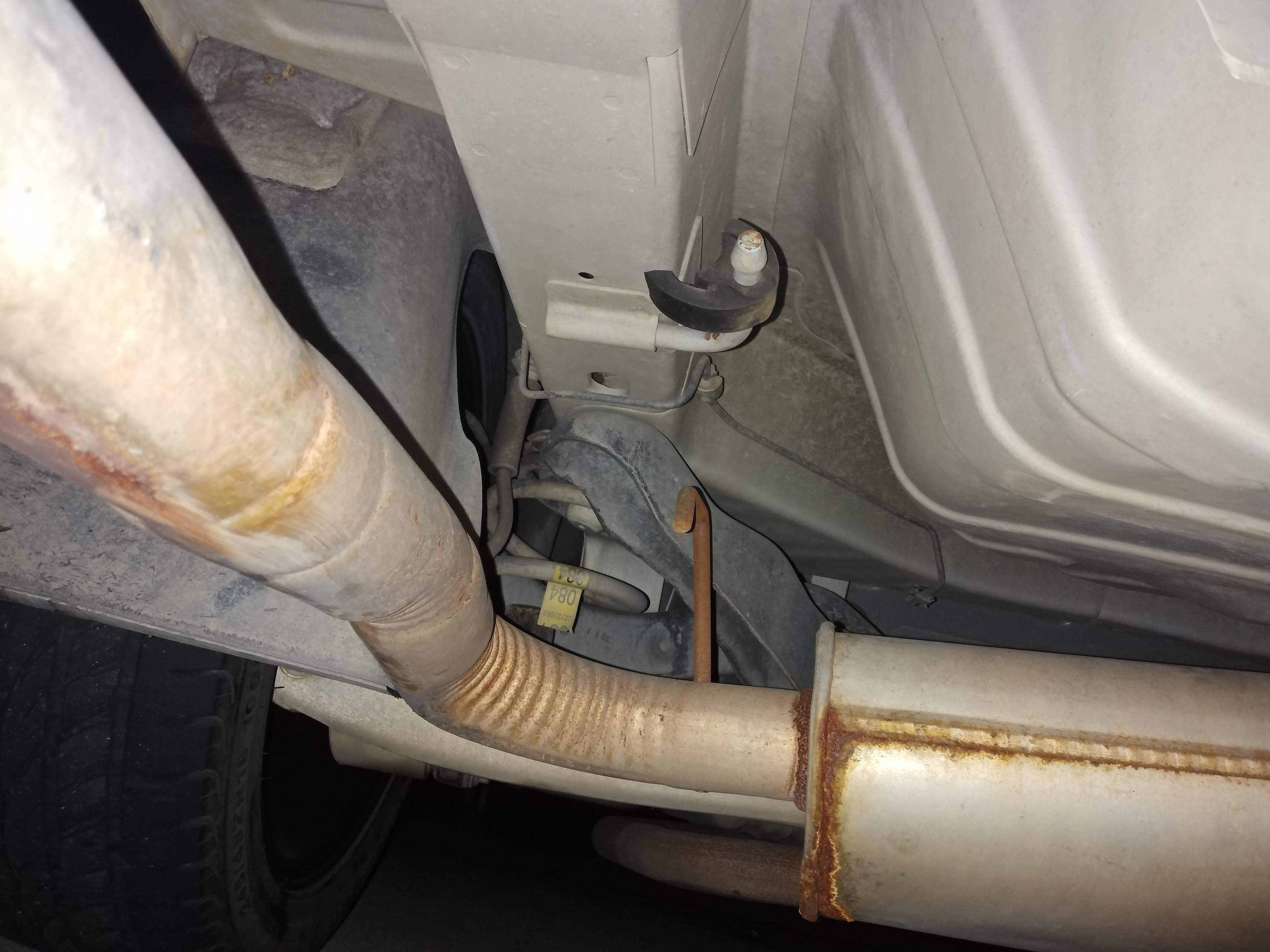 2013 Chevy Malibu missing piece to keep exhaust up causing shaking. Can