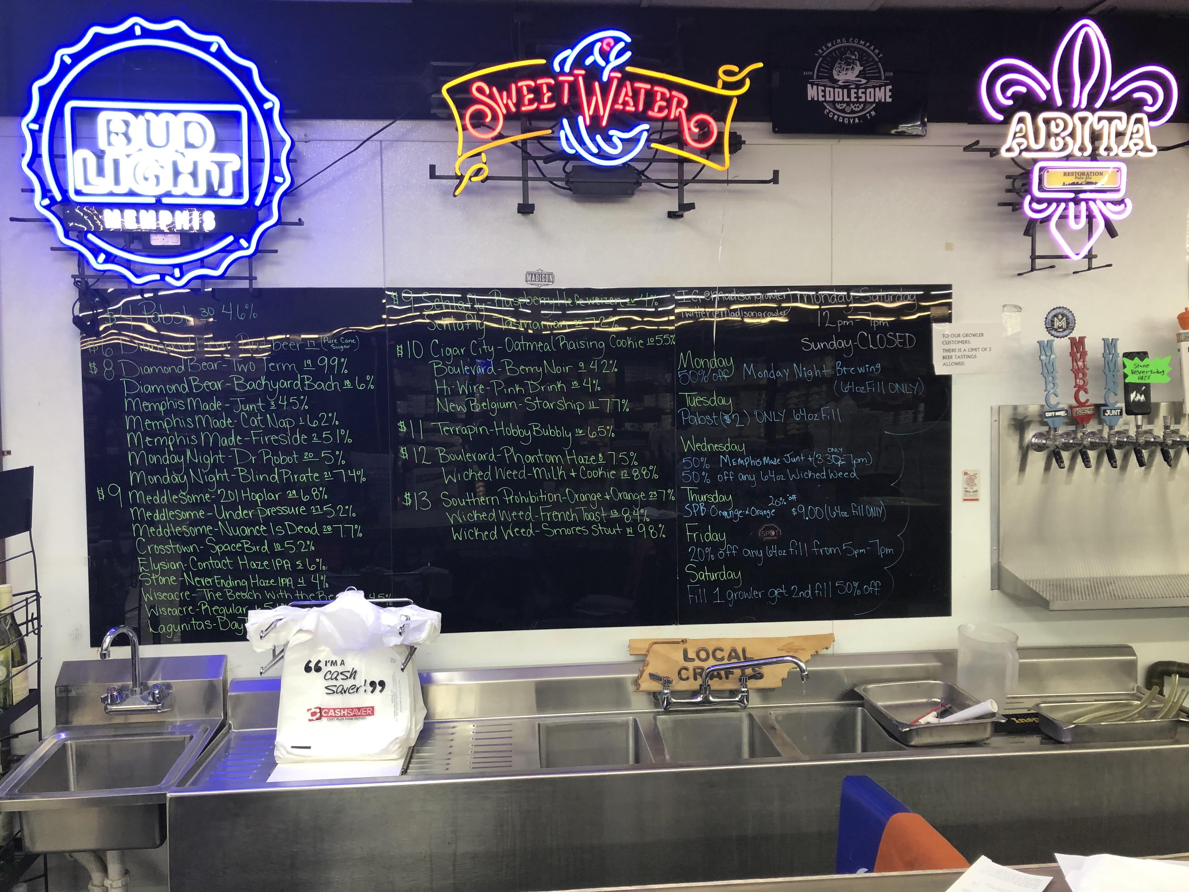 The growler station at Cash Savers on Madison has a great selection and