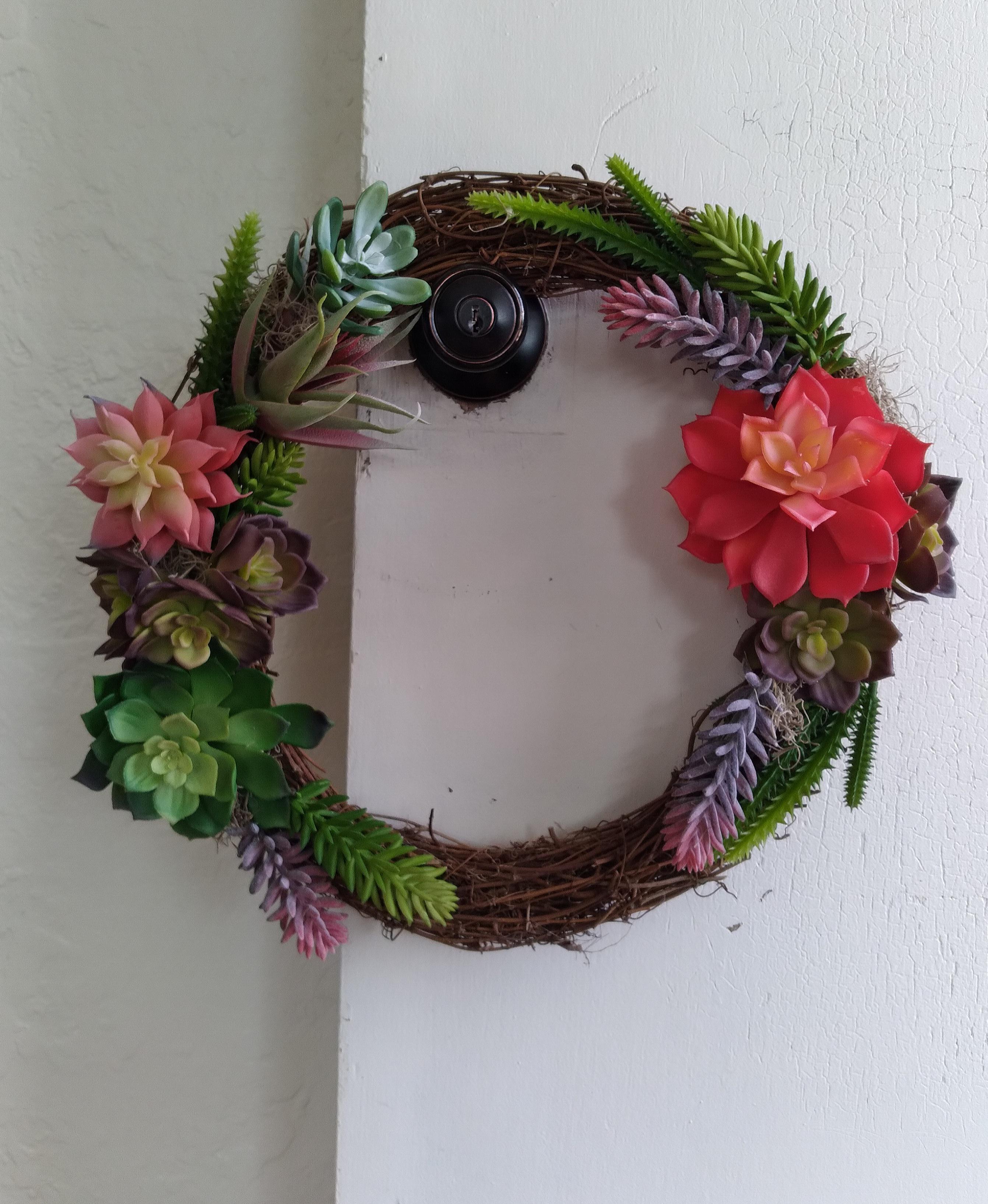Fake succulent wreath r/crafts