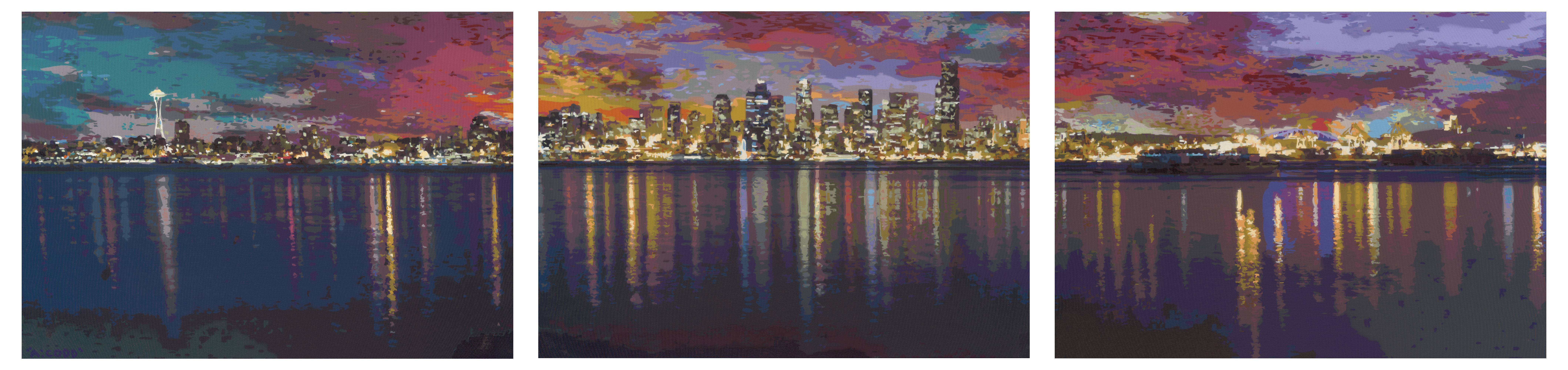 "Endless Summer" // Spray Paint on Triptych Canvas 🌆 r/Seattle