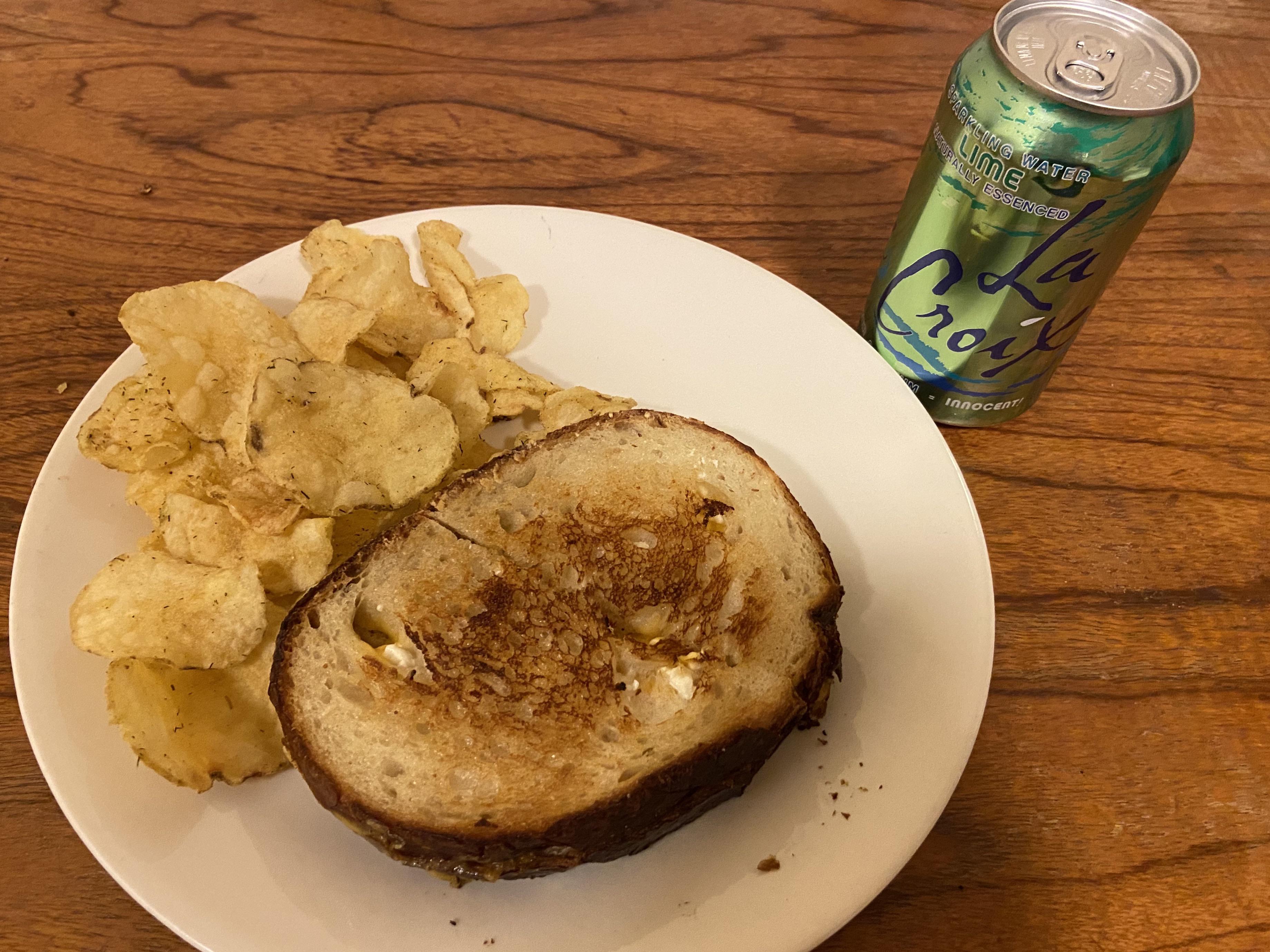 My masterpiece Cheddar, Goat Cheese, Mozzarella with some red pepper