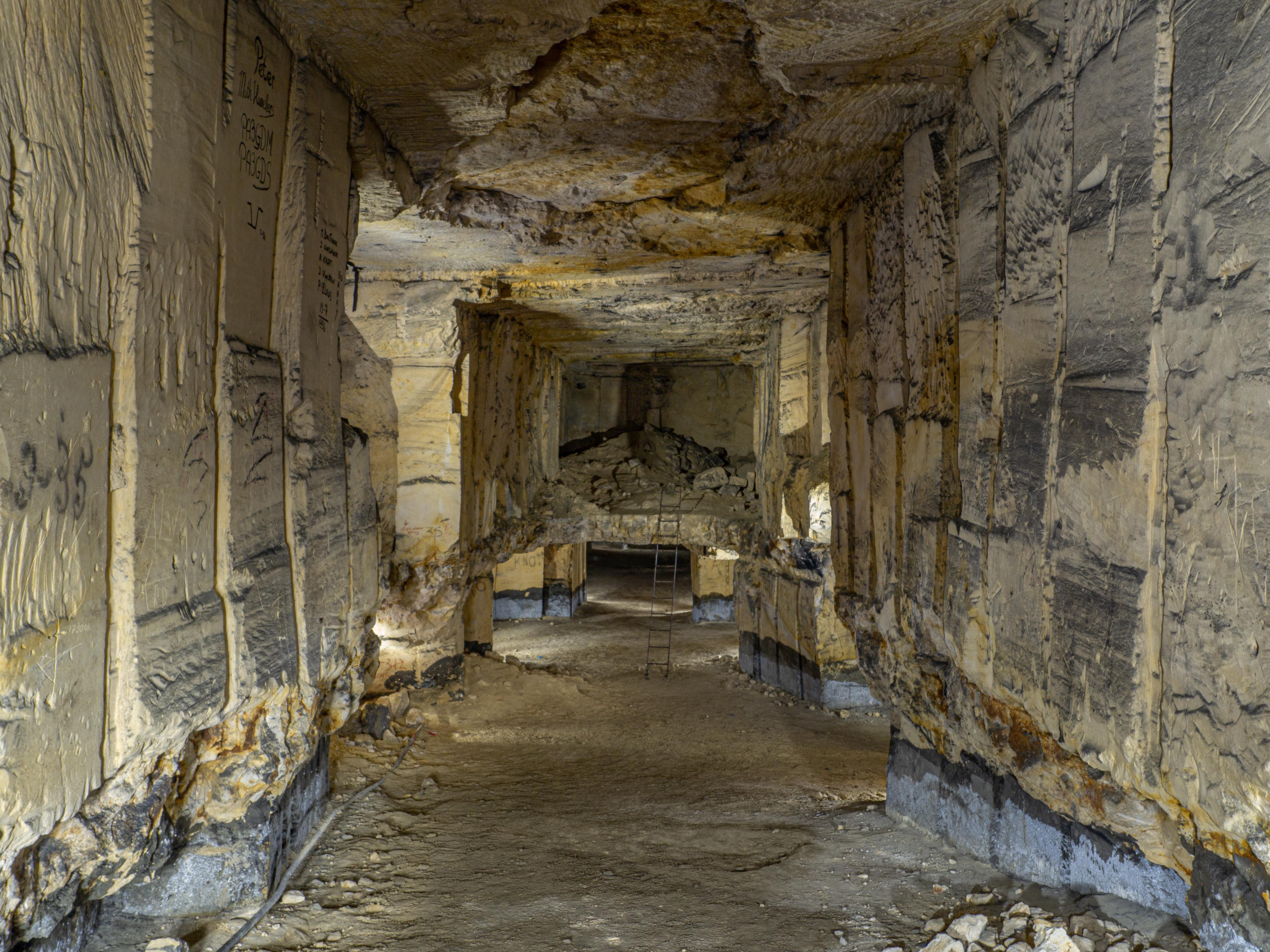 A two story limestone mine