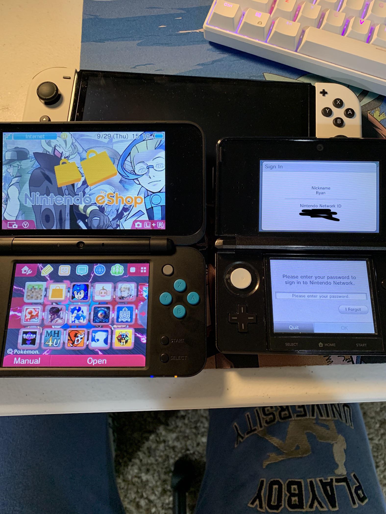 want to link my primary 3ds (left) up to my Nintendo switch so I can