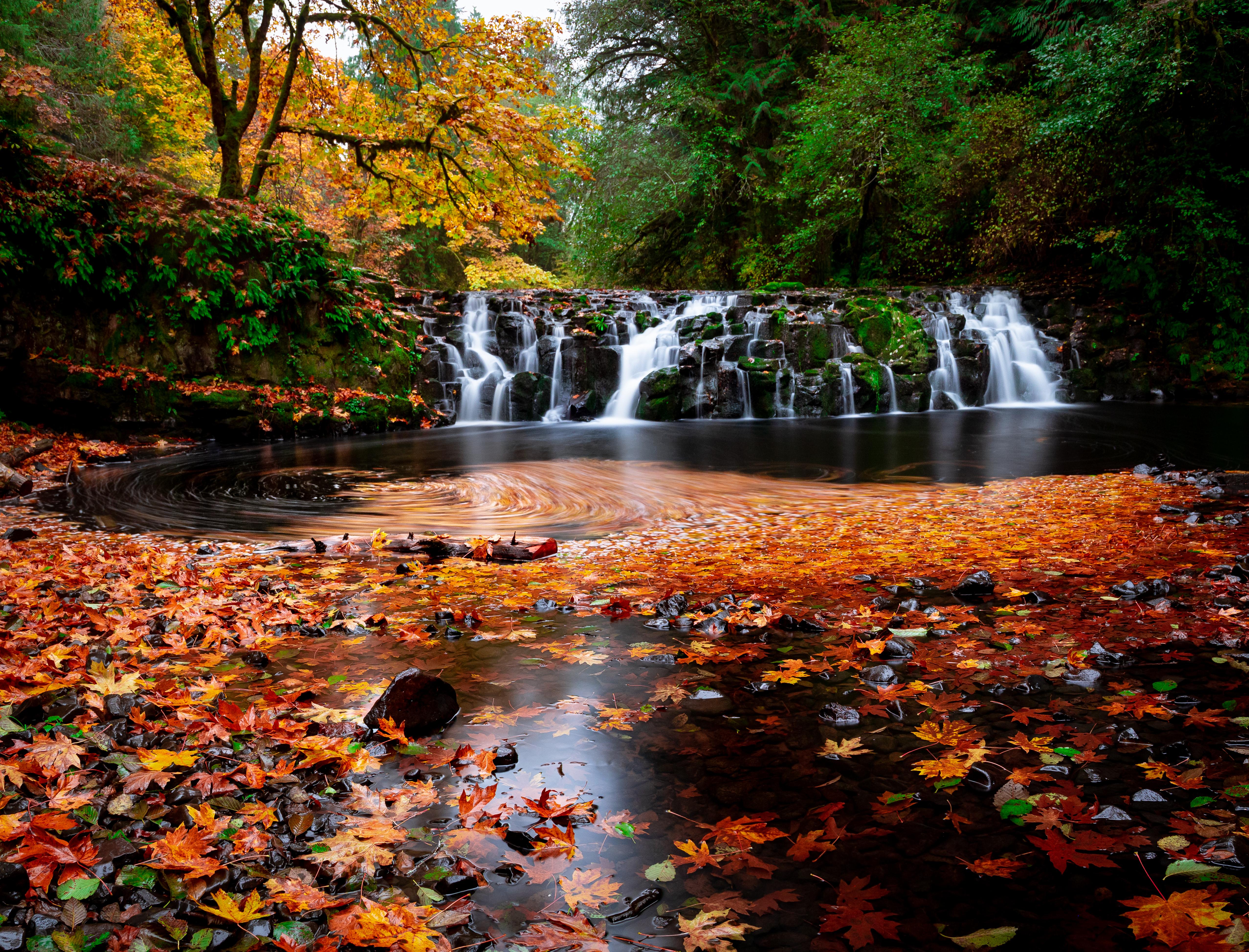 Twin Falls right outside the small town of Clatskanie, Oregon. Taken