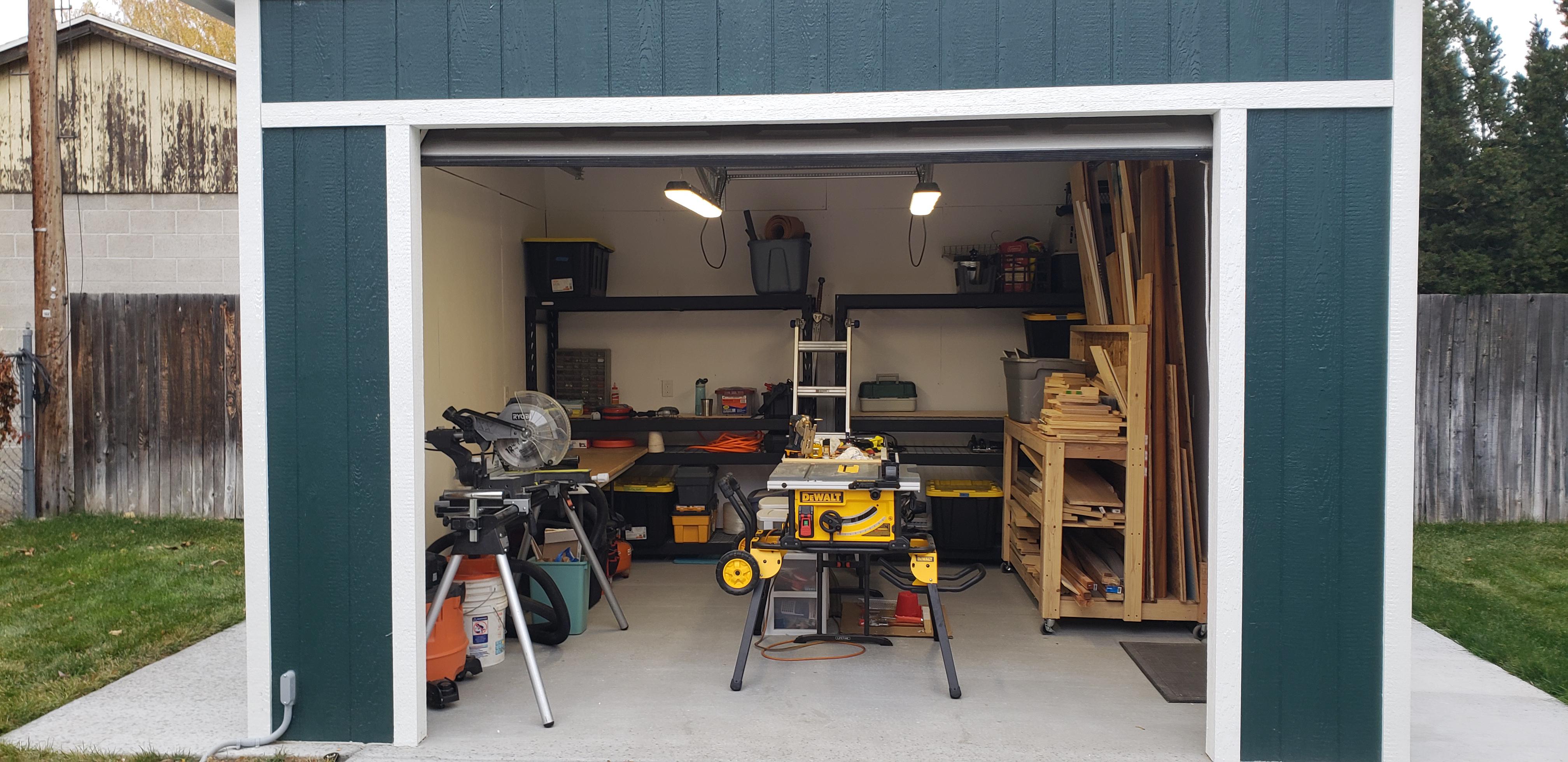 Insulated, hung plywood walls and painted. My shop is ready for winter