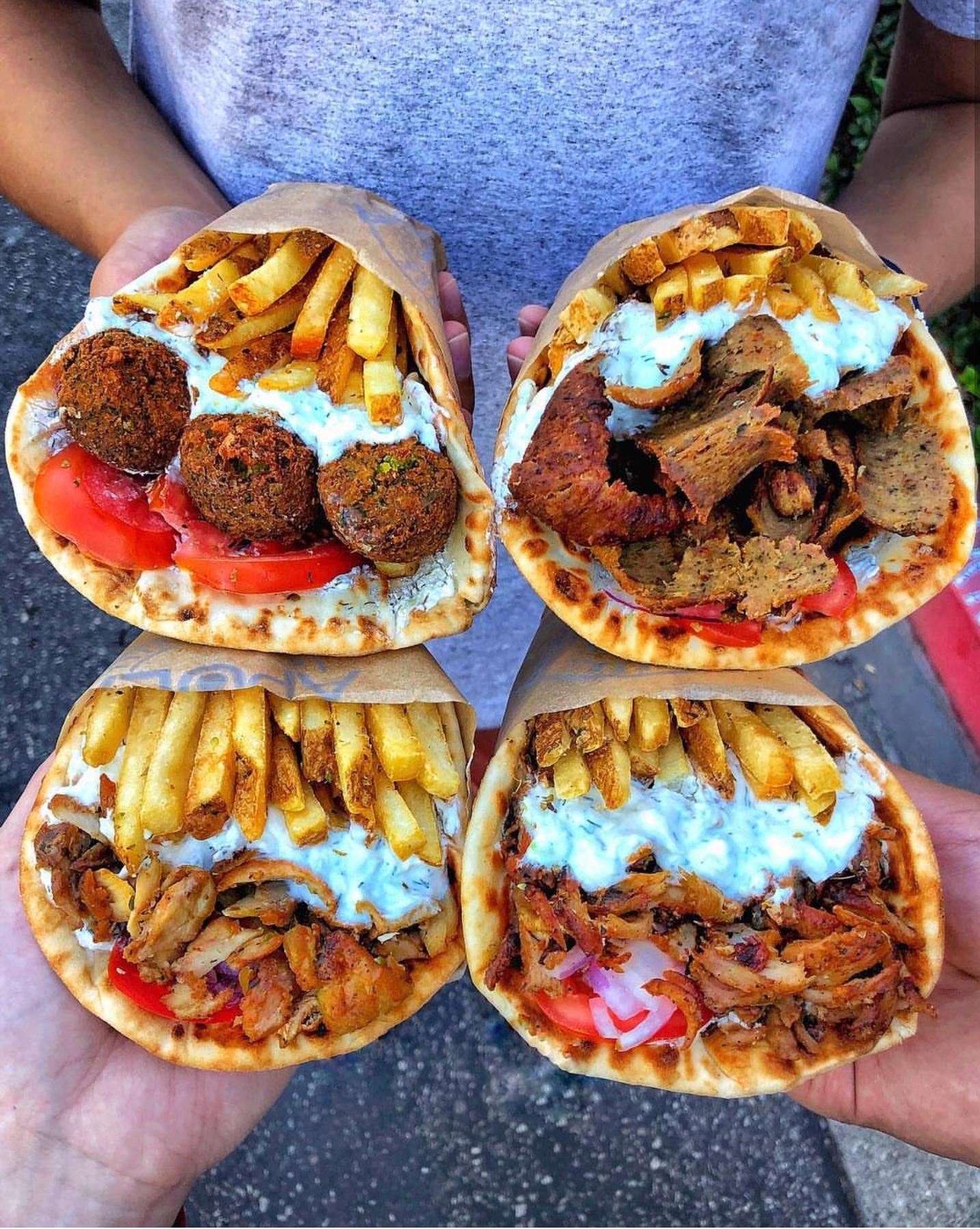 4 different loaded gyros with topped with fries! r/FoodPorn