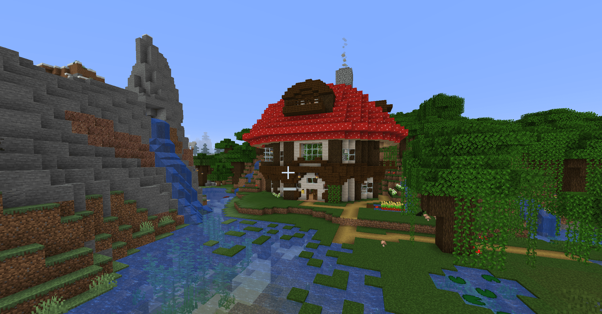 Just finished building this mushroom house, right at the edge of a