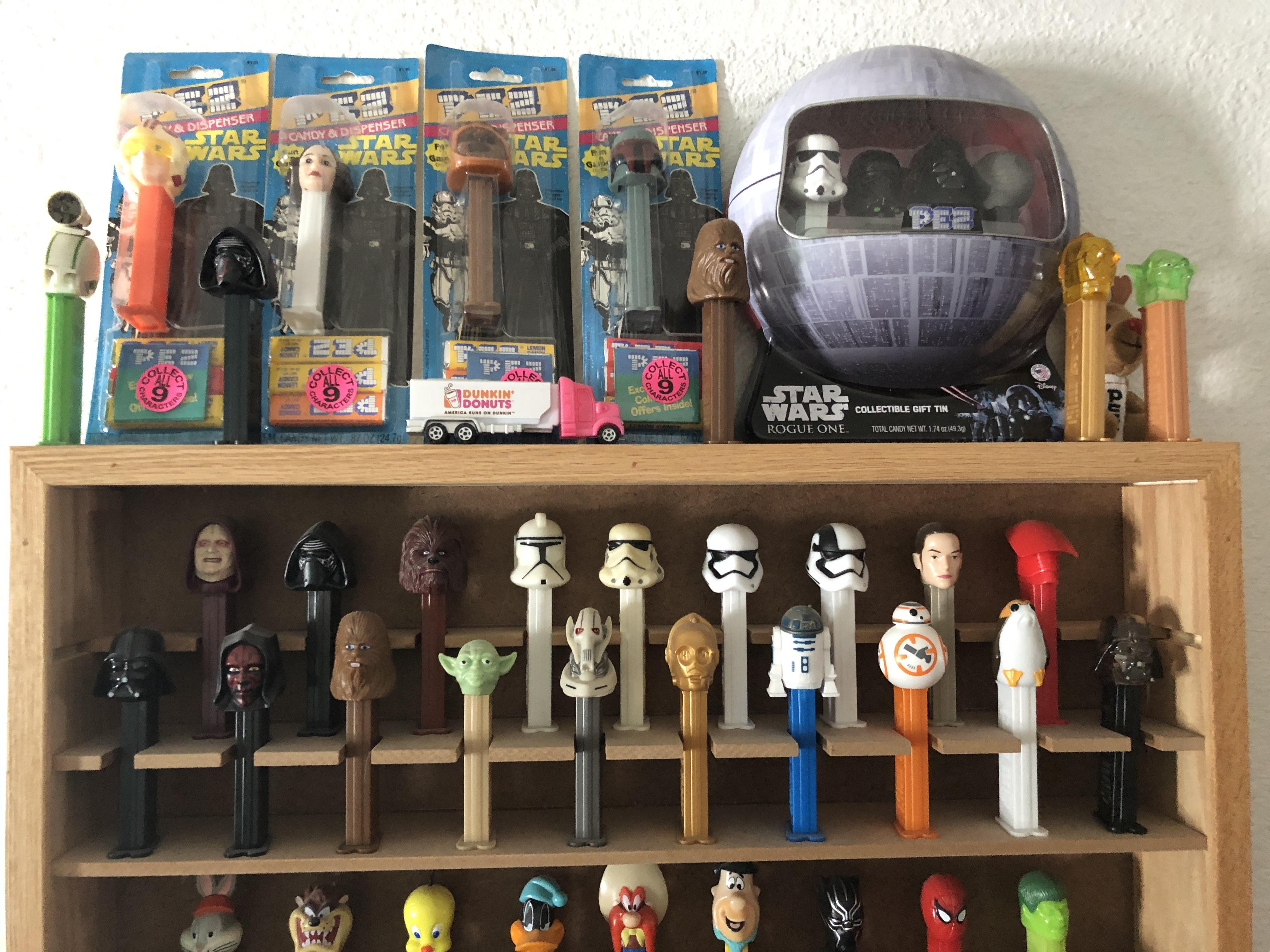 The Star Wars section of my Pez collection. Not pictured Solo gift set