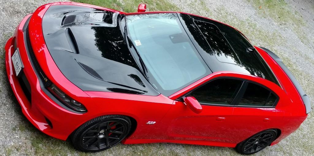 My 2016 Scat Pack Charger with Black Hellcat Hood r/Charger