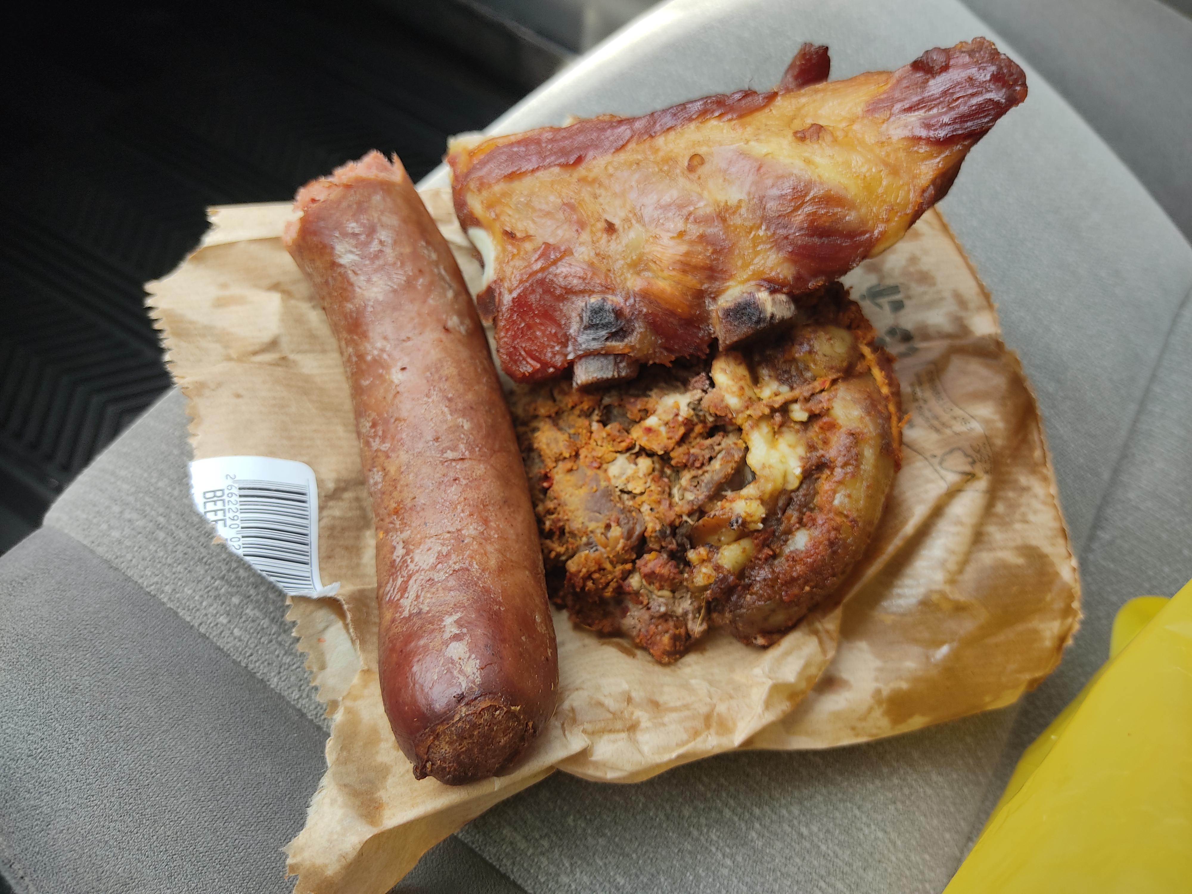 My lunch (hungarian sausage, pork rib & beef roast) r/carnivorediet