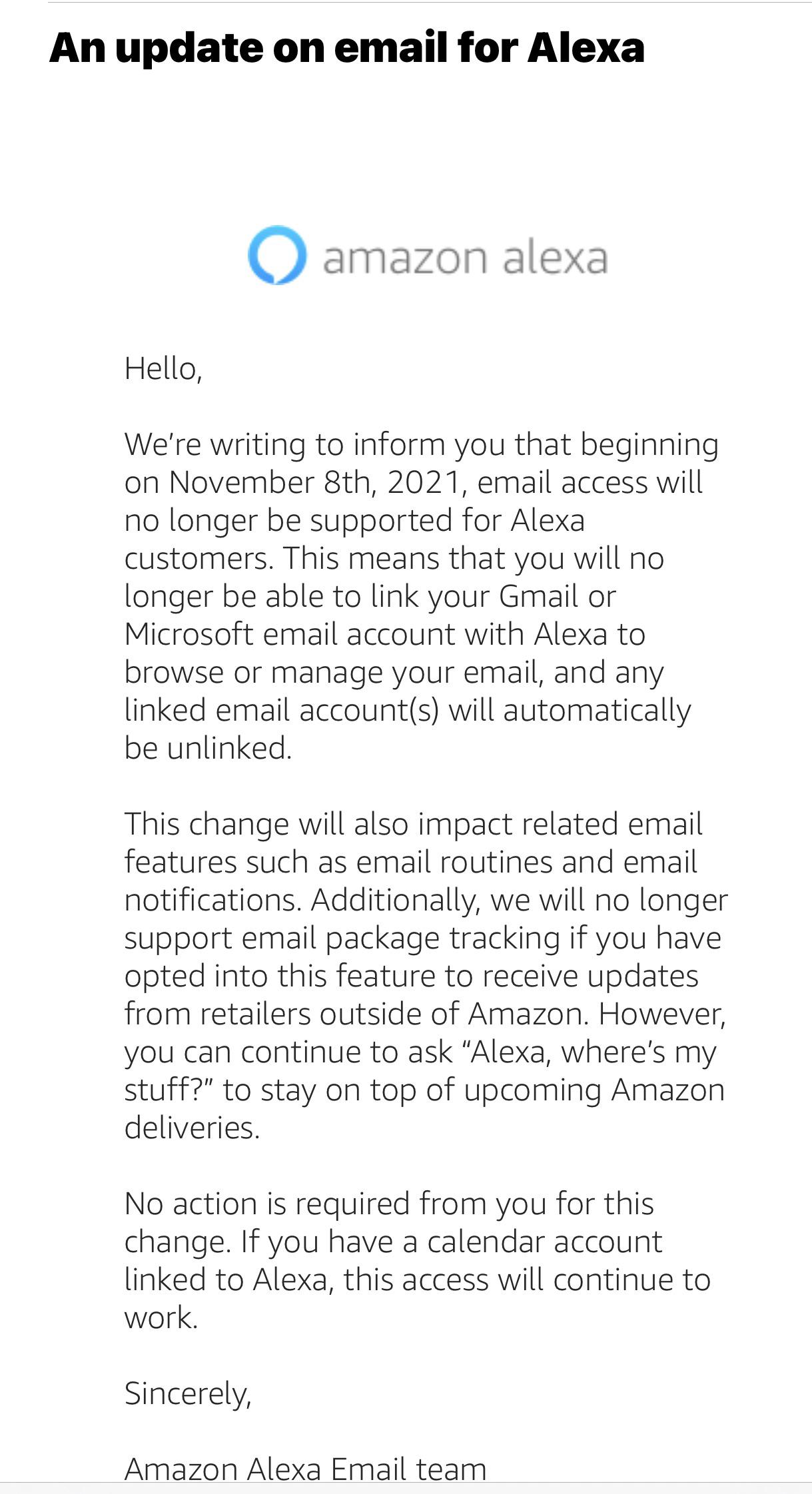 If You Use an Amazon Alexa, You’ll Lose This Service, Reports Say