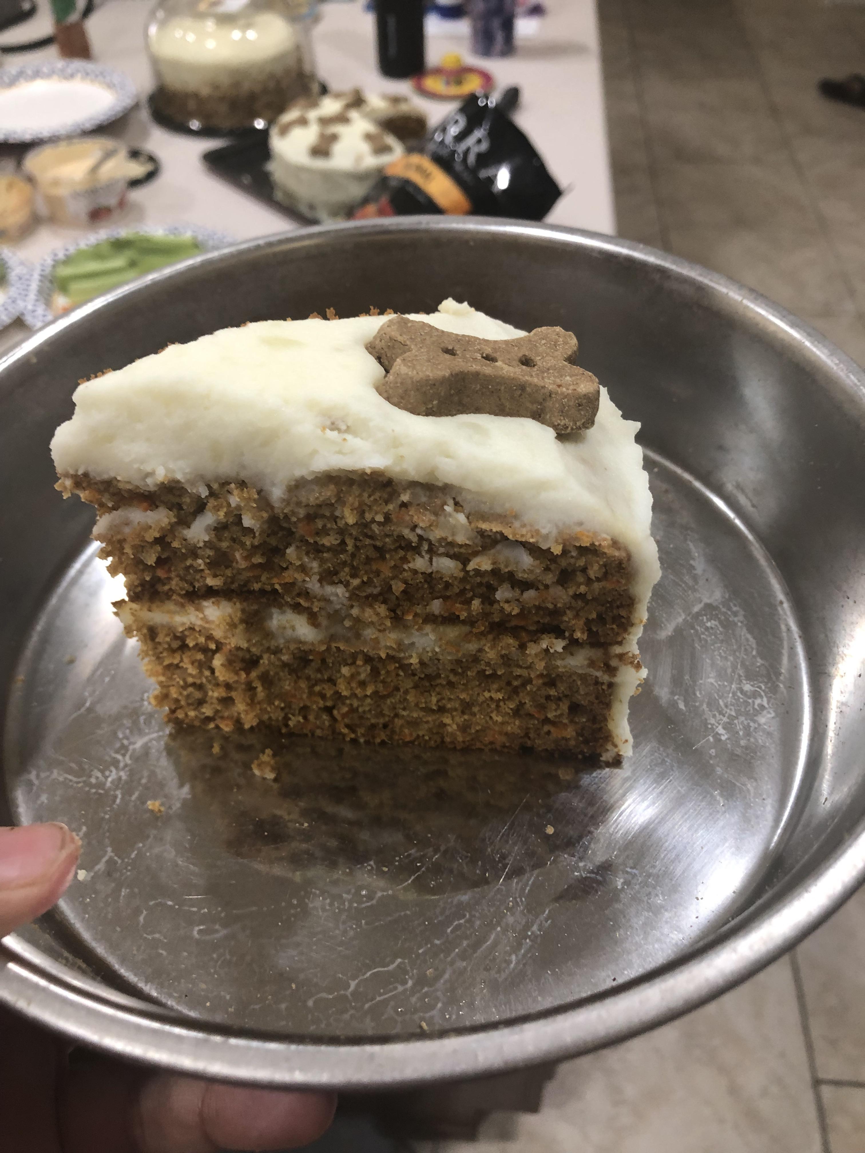 [Homemade] Dog Friendly Carrot Cake with Mashed Potato